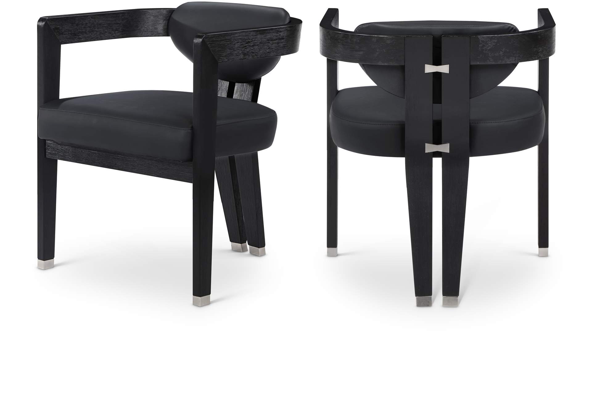 Carlyle Black Faux Leather Dining Chair,Meridian Furniture