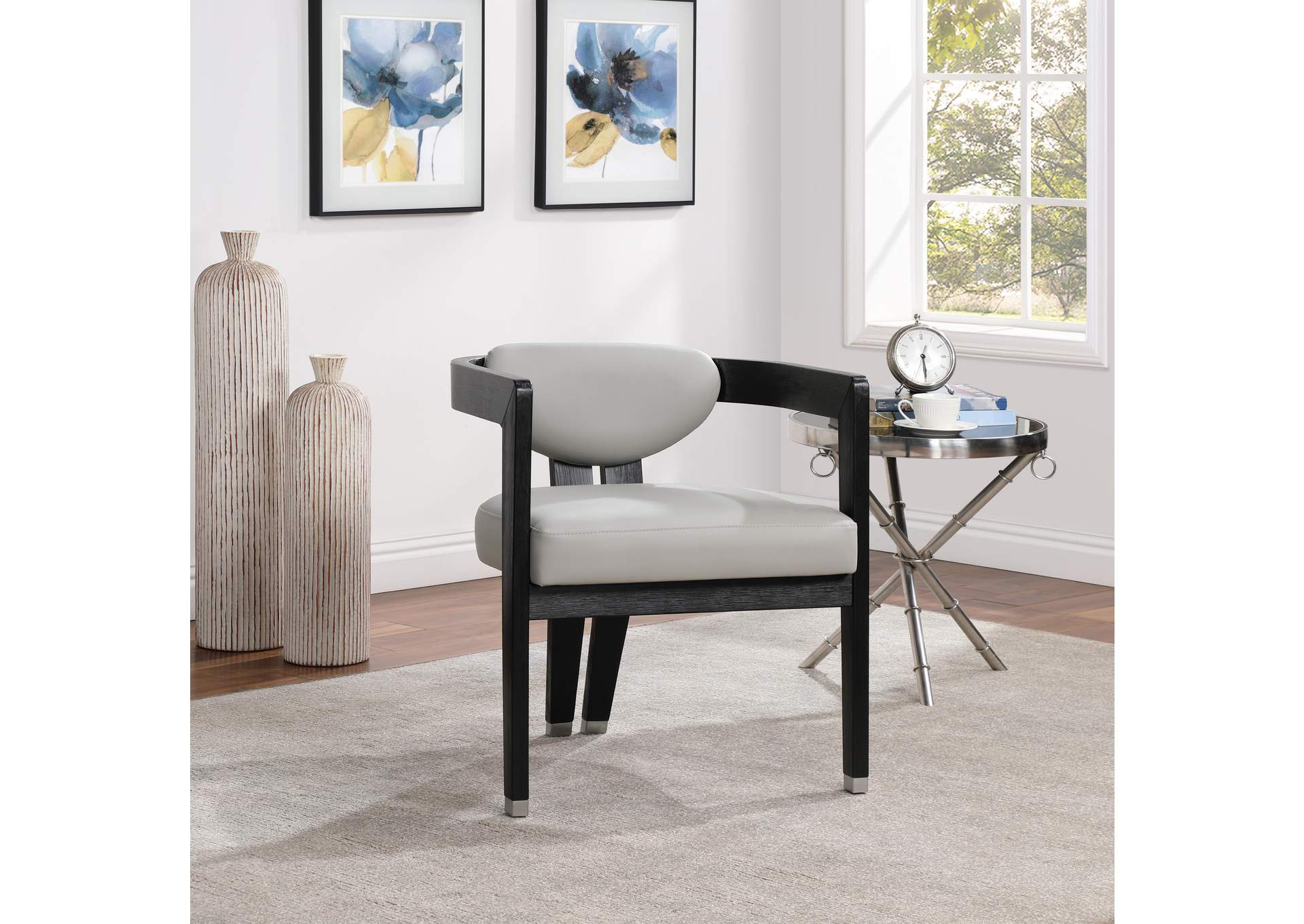 Carlyle Grey Faux Leather Dining Chair,Meridian Furniture