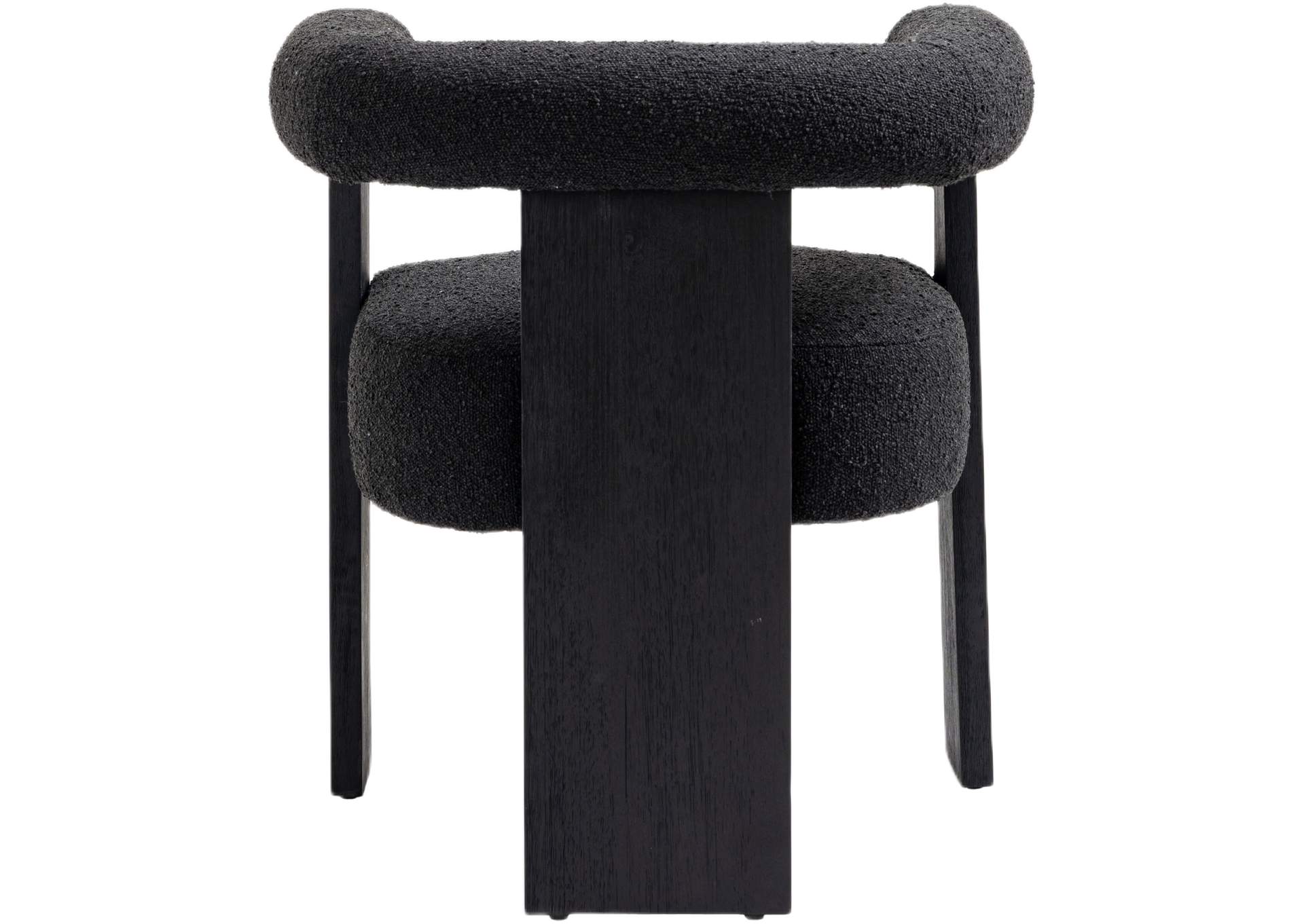 Barrel Black Boucle Fabric Dining Chair,Meridian Furniture