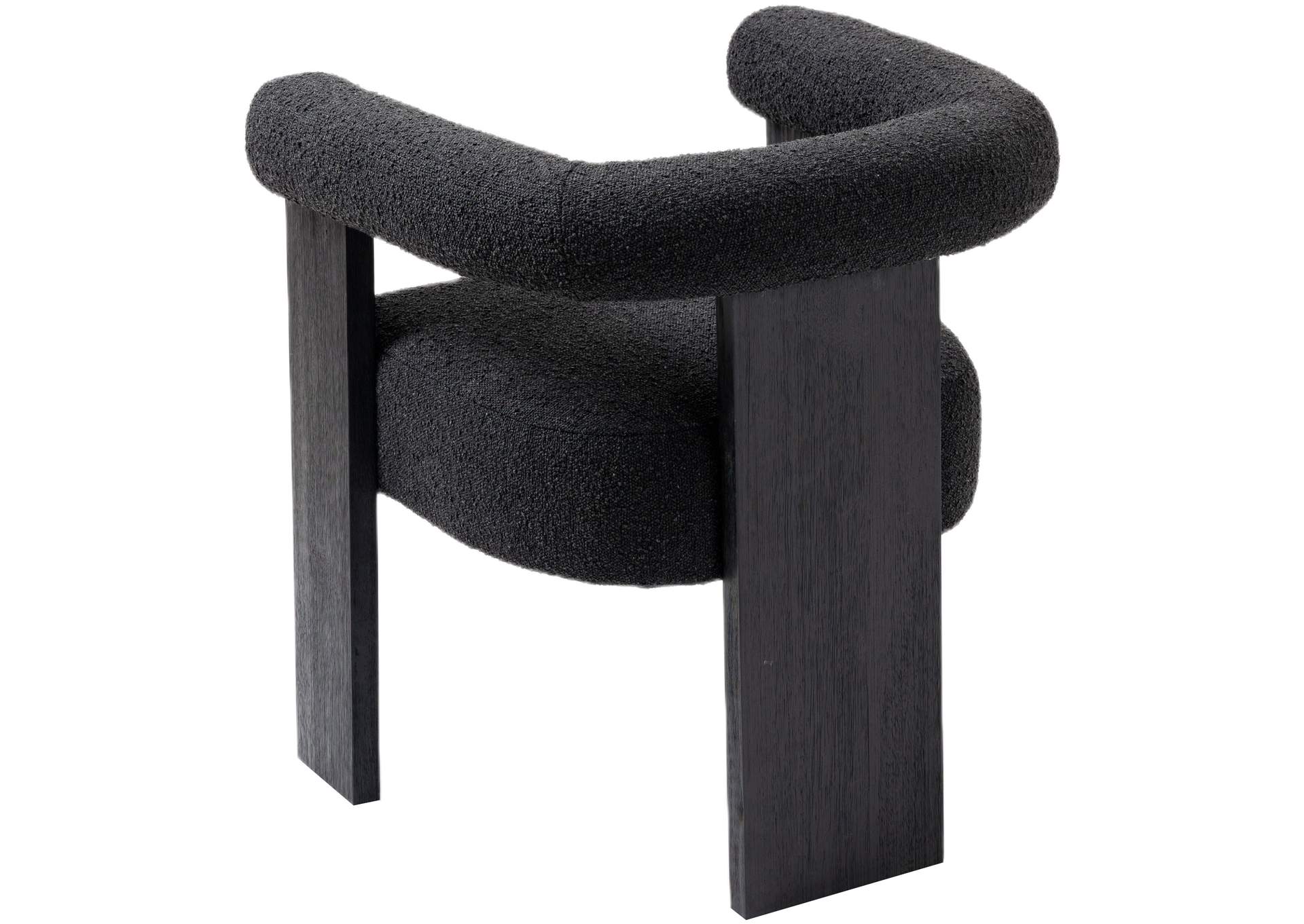 Barrel Black Boucle Fabric Dining Chair,Meridian Furniture