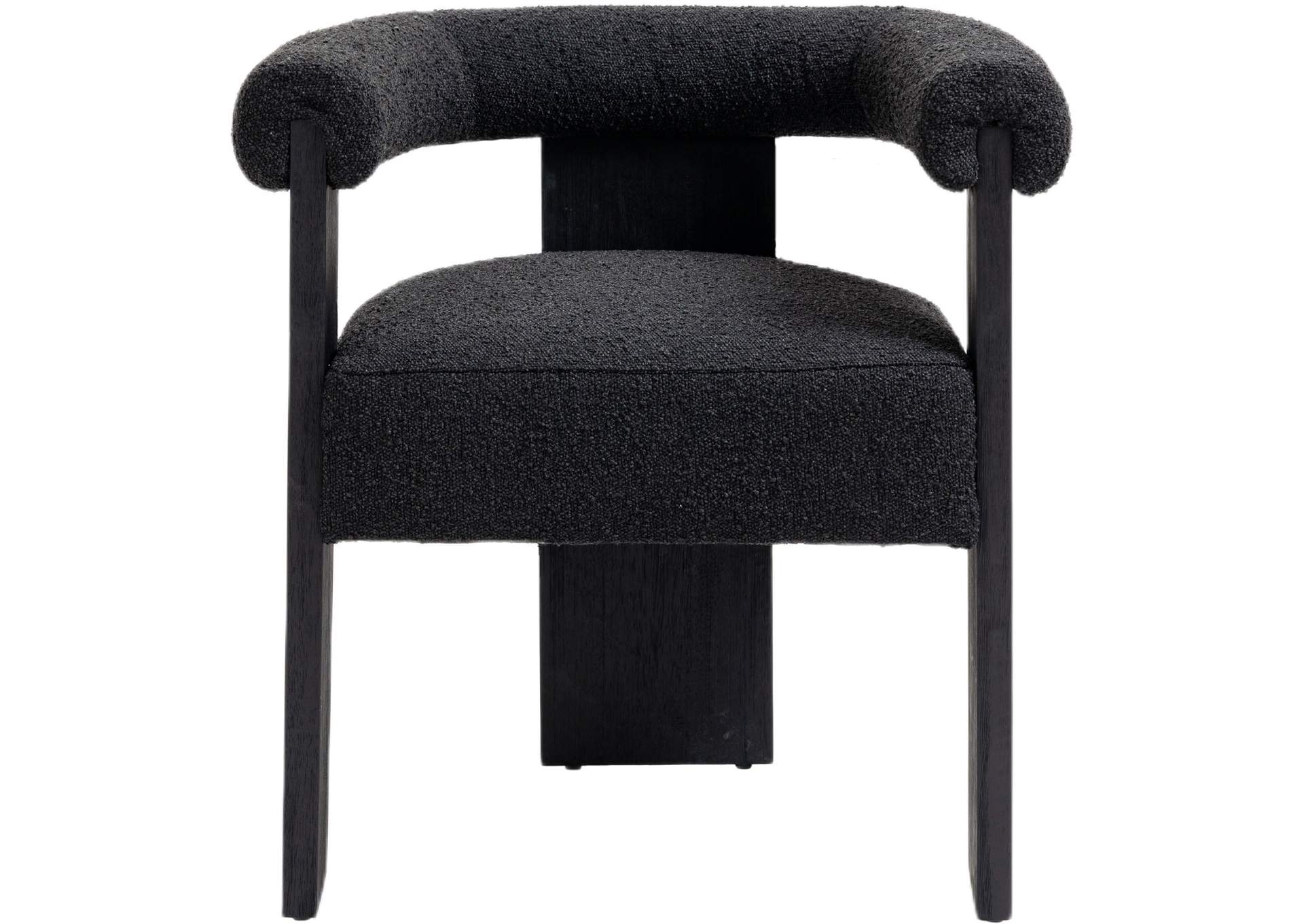 Barrel Black Boucle Fabric Dining Chair,Meridian Furniture