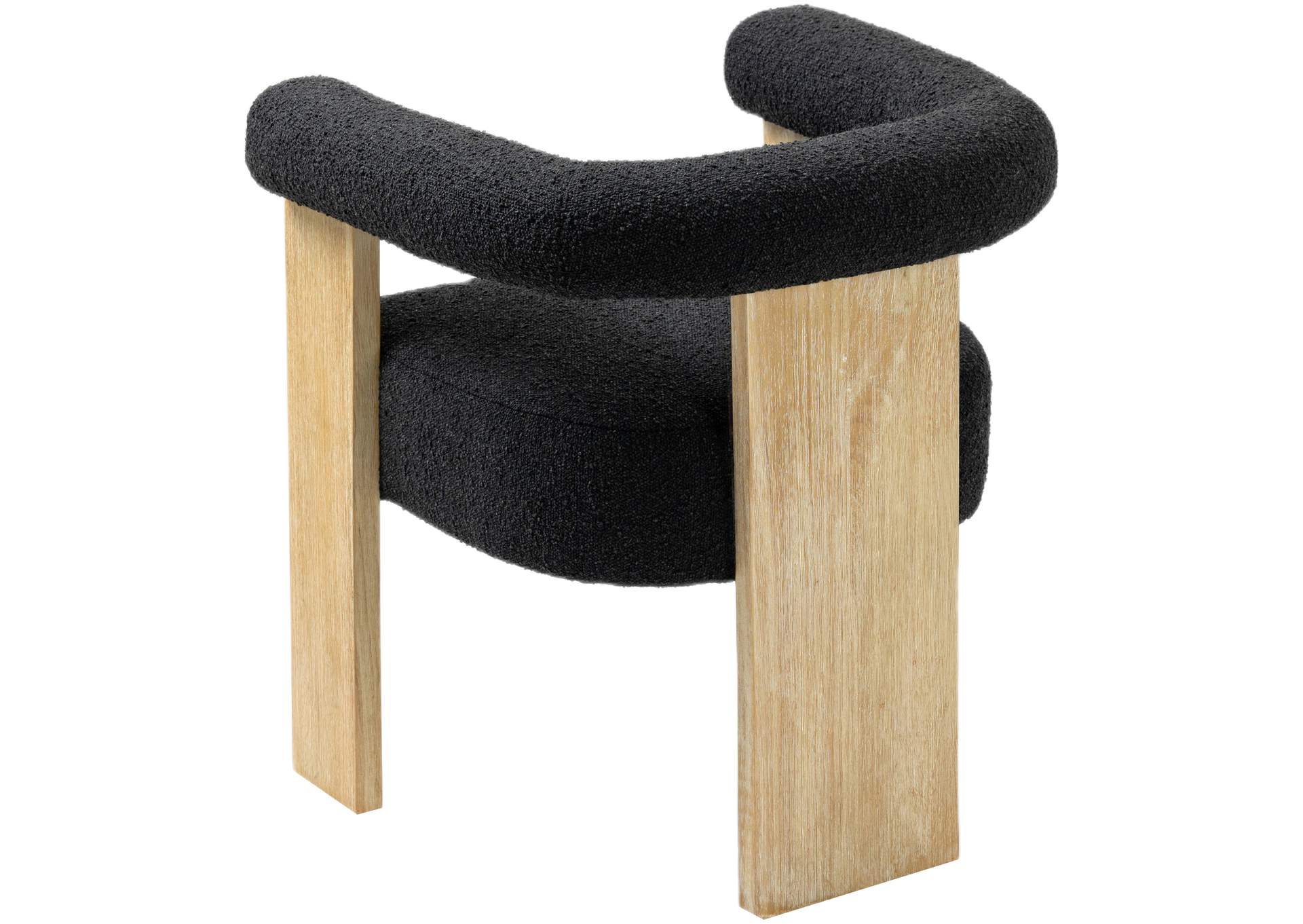 Barrel Black Boucle Fabric Dining Chair,Meridian Furniture