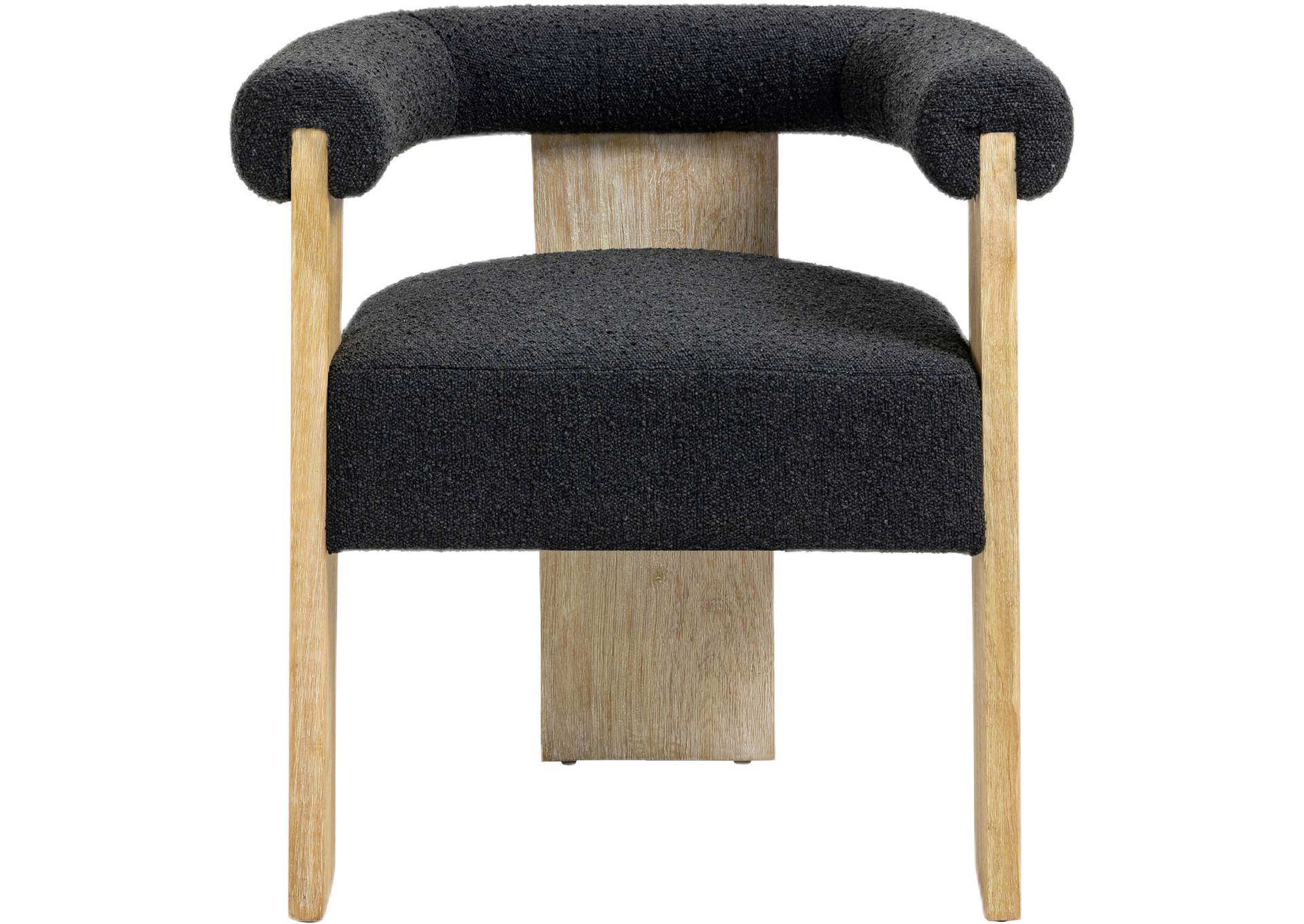 Barrel Black Boucle Fabric Dining Chair,Meridian Furniture