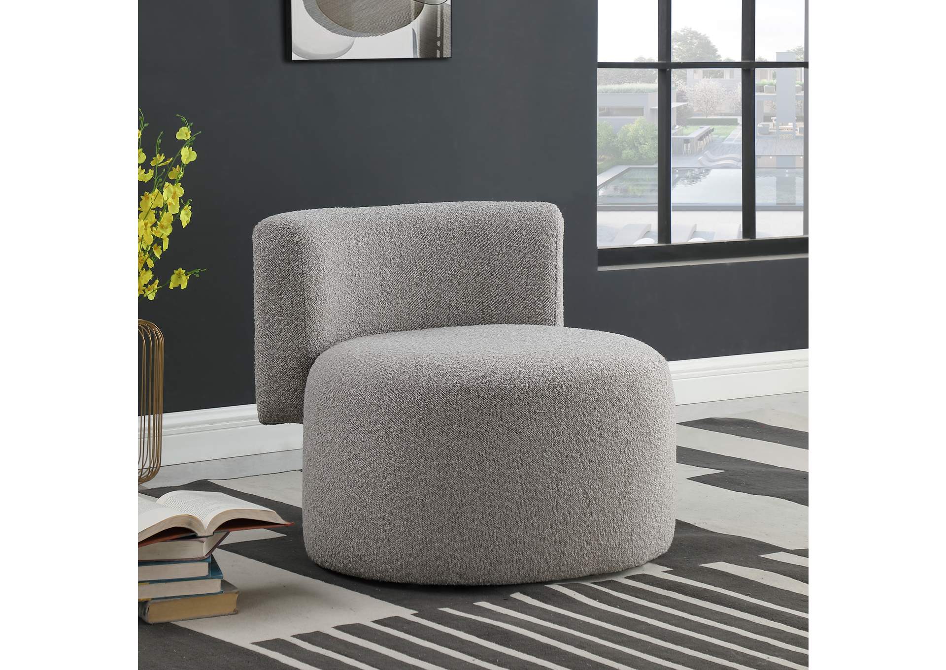 Como Taupe Boucle Fabric Accent Chair,Meridian Furniture