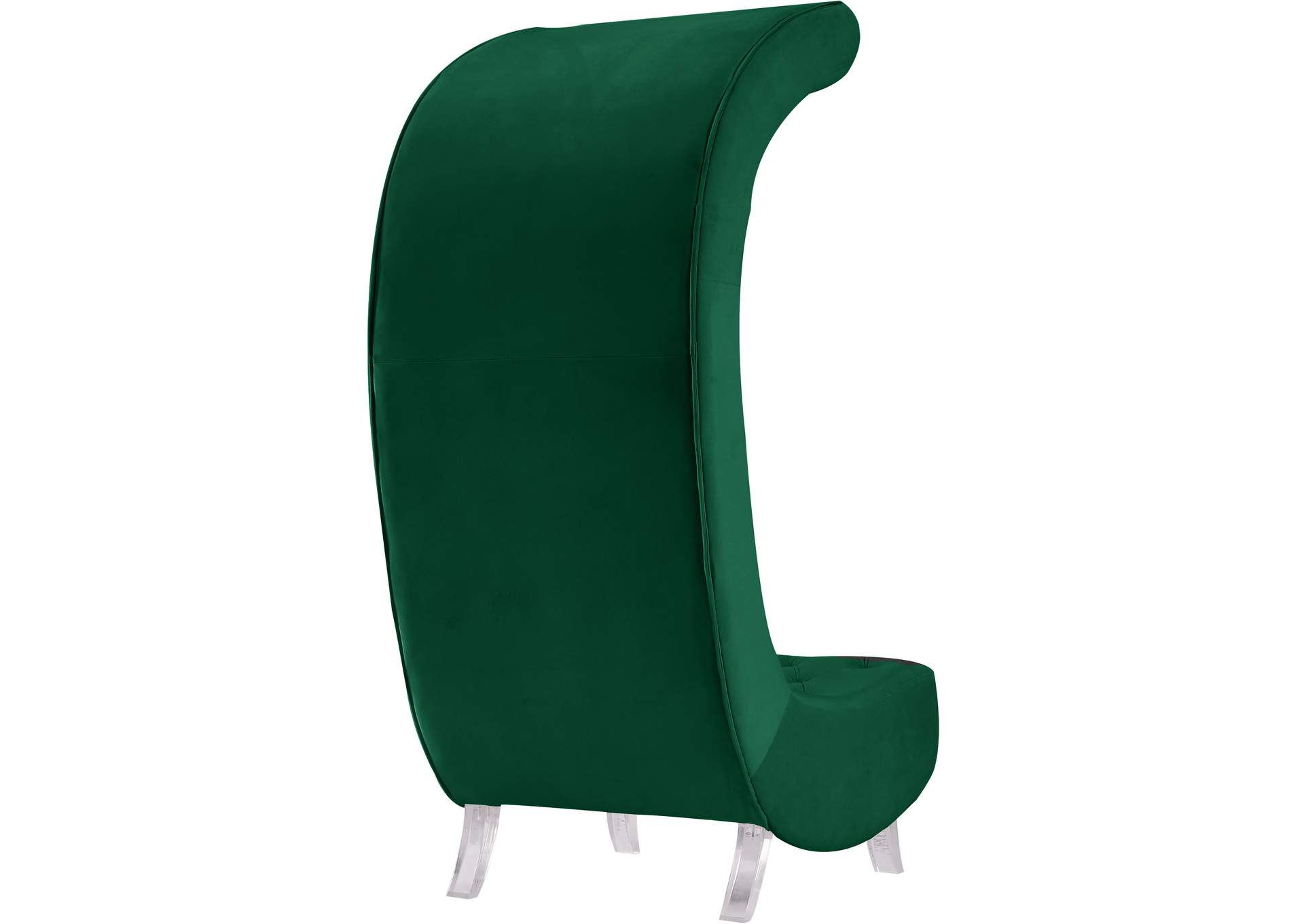 Crescent Green Velvet Accent Chair,Meridian Furniture