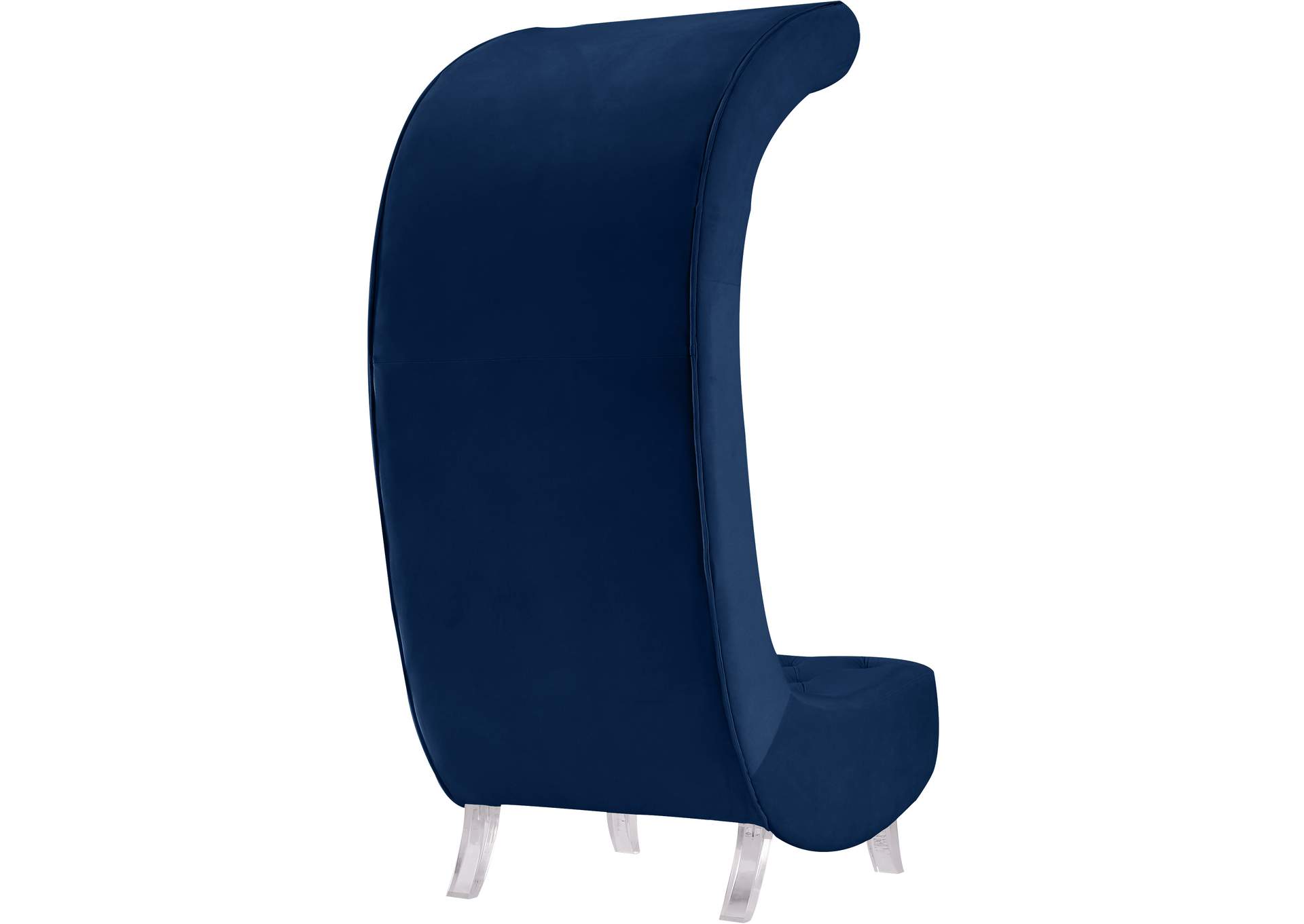 Crescent Navy Velvet Accent Chair,Meridian Furniture