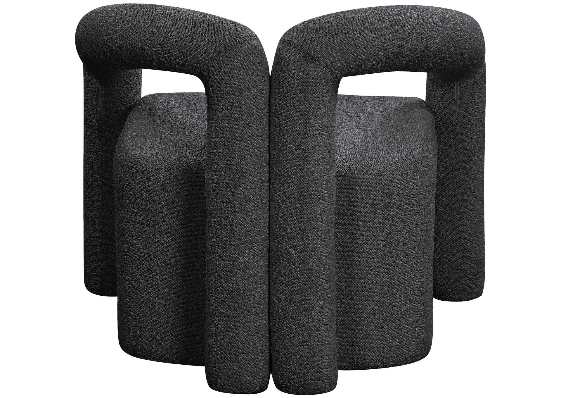 Ottoman Black Boucle Fabric Accent Chair,Meridian Furniture