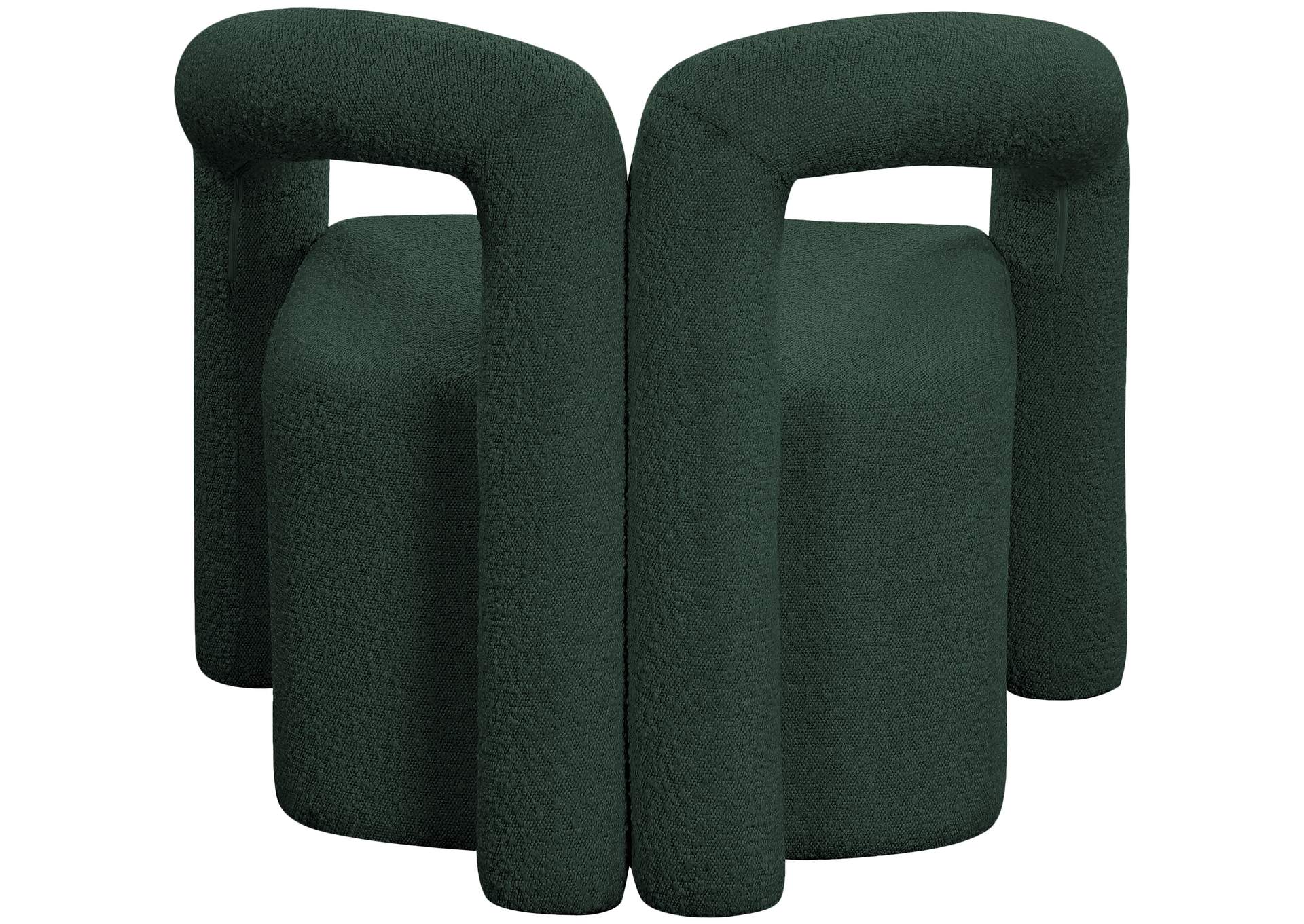 Ottoman Green Boucle Fabric Accent Chair,Meridian Furniture