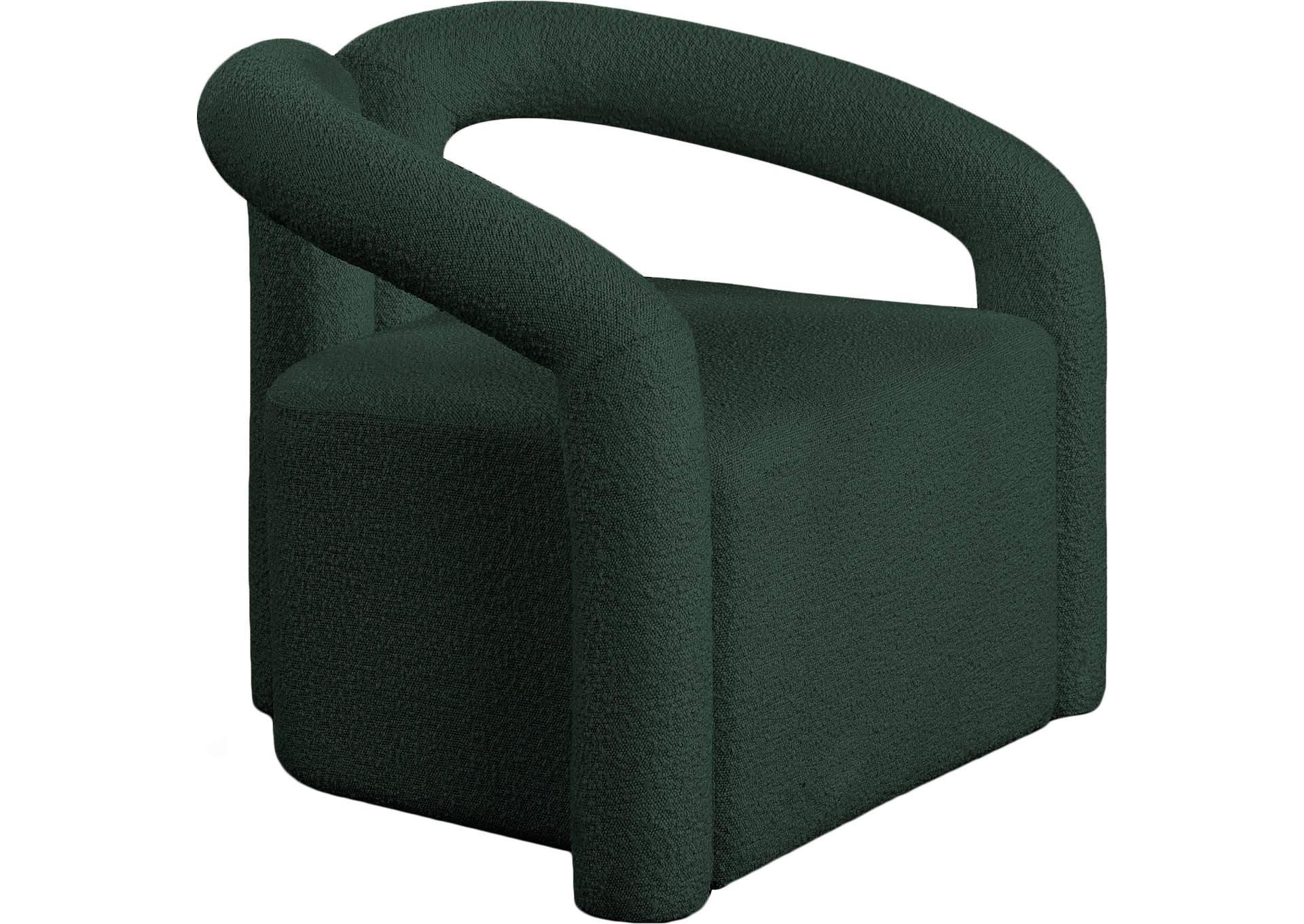 Ottoman Green Boucle Fabric Accent Chair,Meridian Furniture