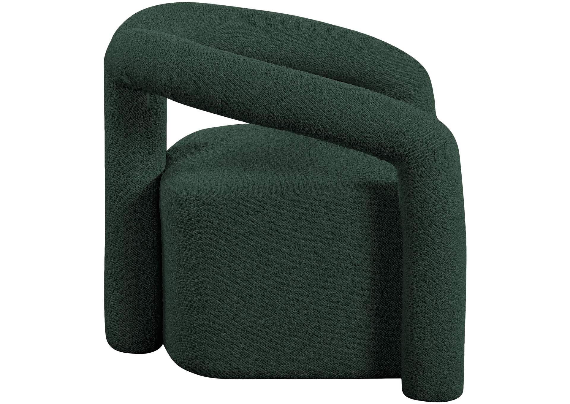 Ottoman Green Boucle Fabric Accent Chair,Meridian Furniture