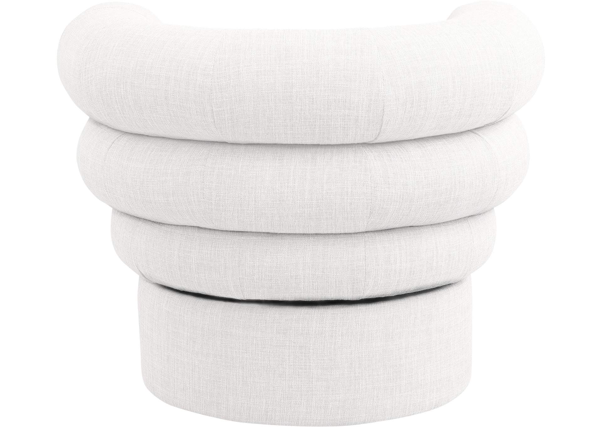 Valentina Cream Linen Textured Fabric Accent Swivel Chair,Meridian Furniture