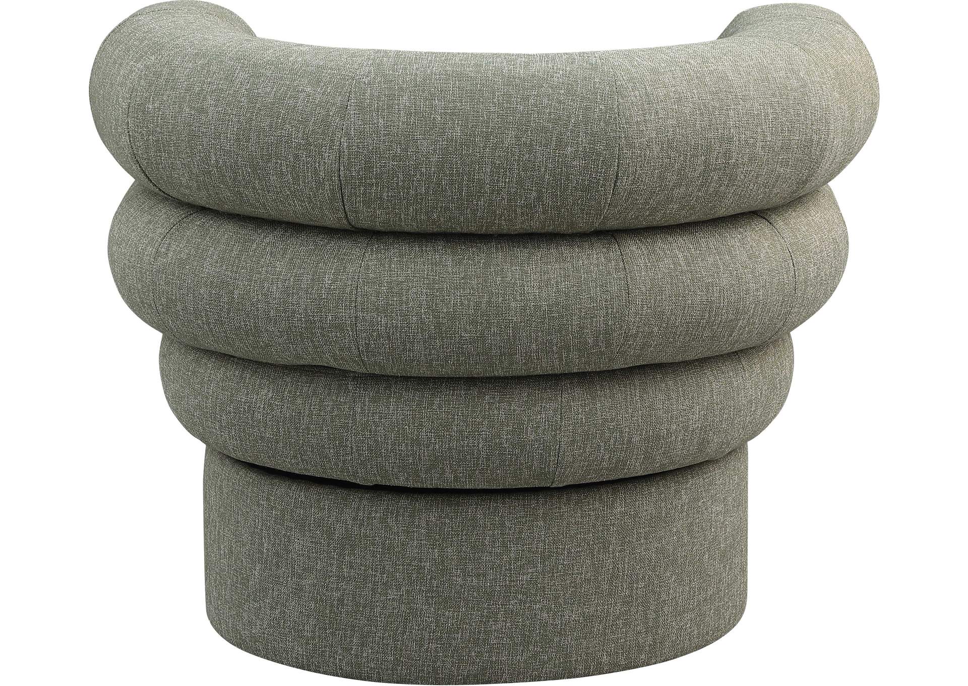 Valentina Green Linen Textured Fabric Accent Swivel Chair,Meridian Furniture