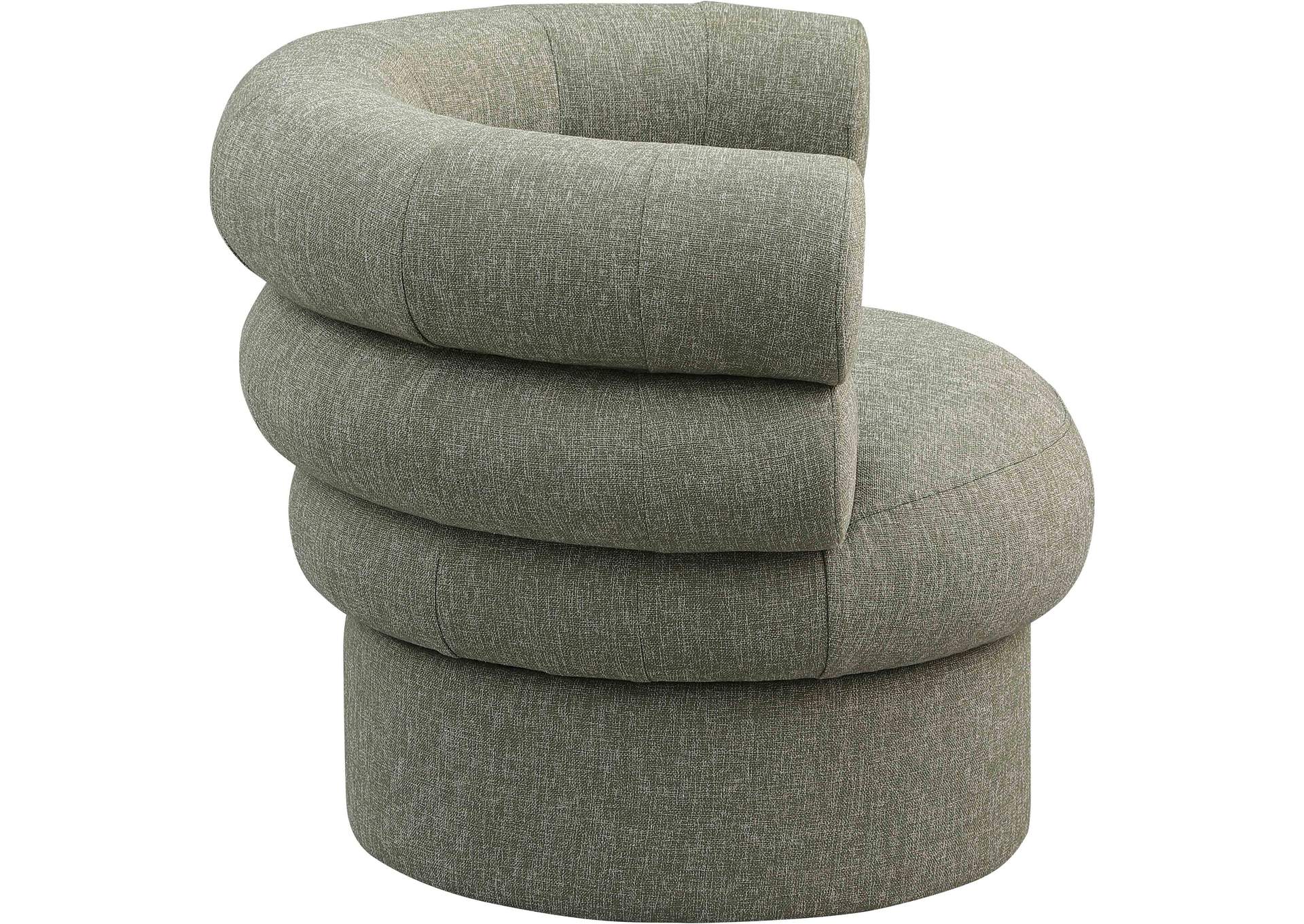 Valentina Green Linen Textured Fabric Accent Swivel Chair,Meridian Furniture
