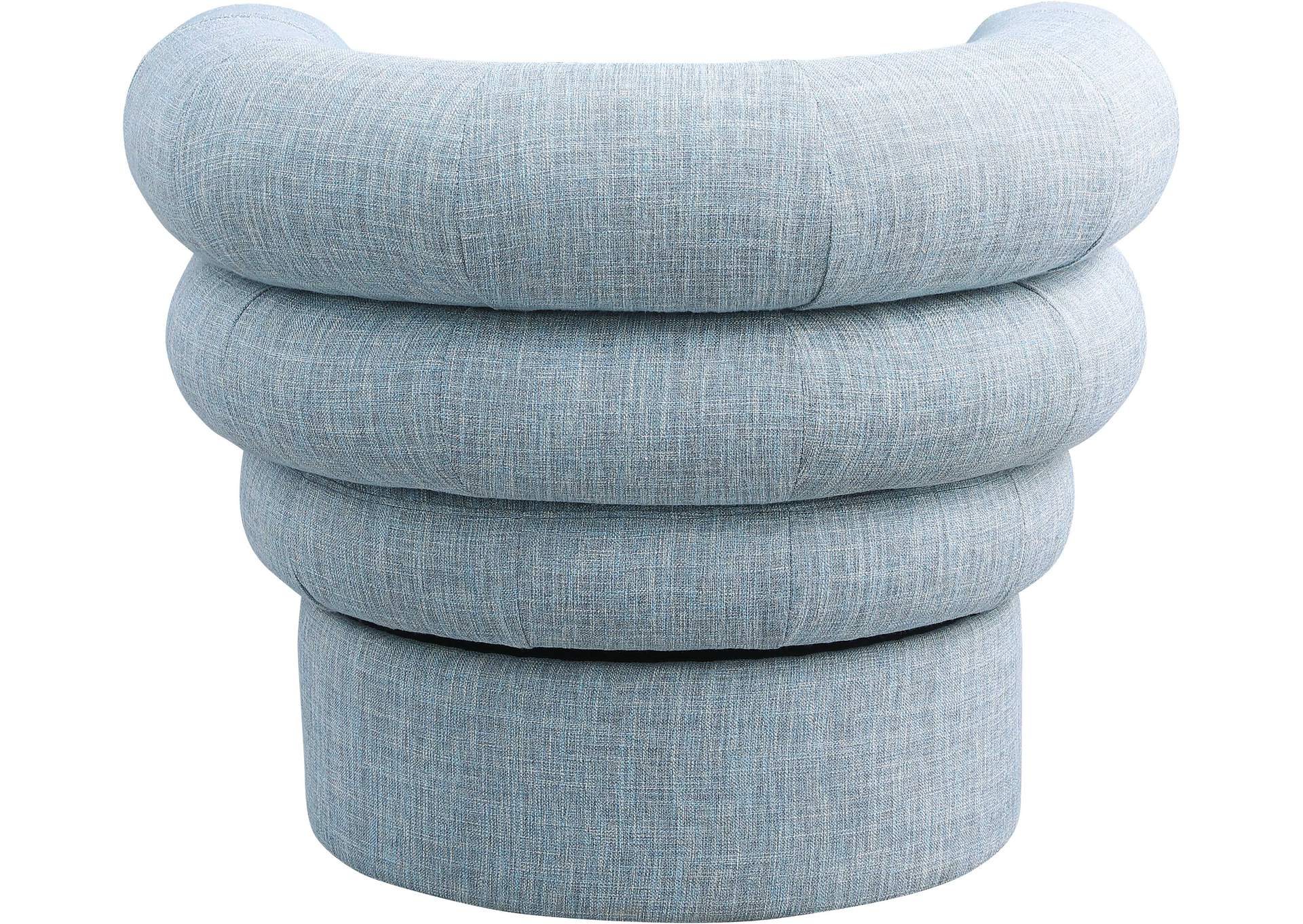 Valentina Light Blue Linen Textured Fabric Accent Swivel Chair,Meridian Furniture