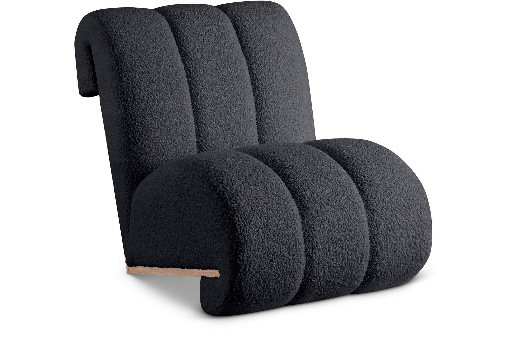 Swoon Black Faux Sheepskin Accent Chair,Meridian Furniture