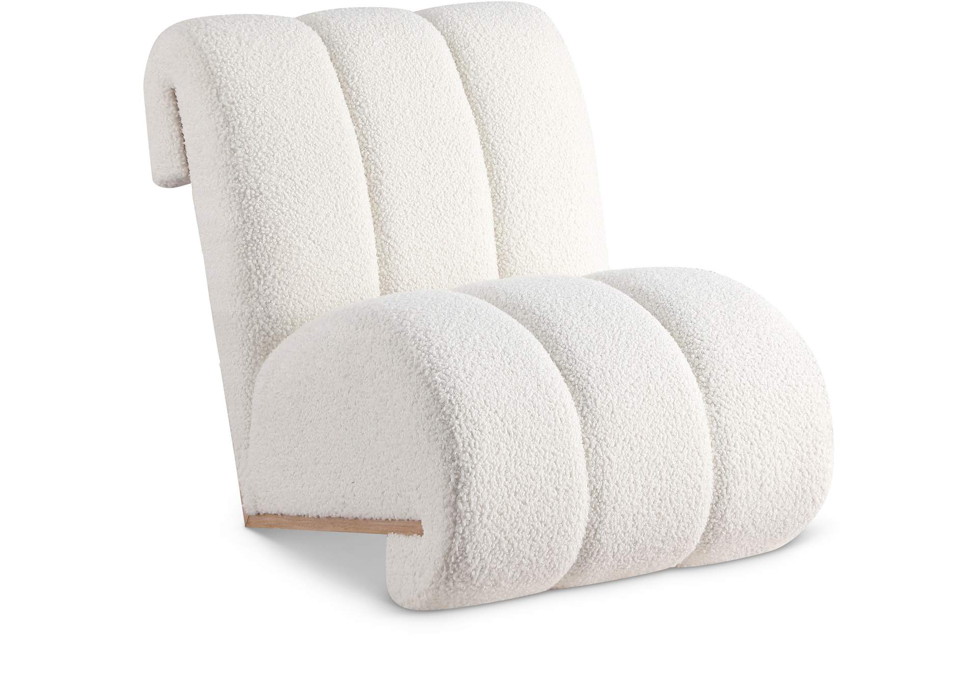 Swoon Cream Faux Sheepskin Accent Chair,Meridian Furniture