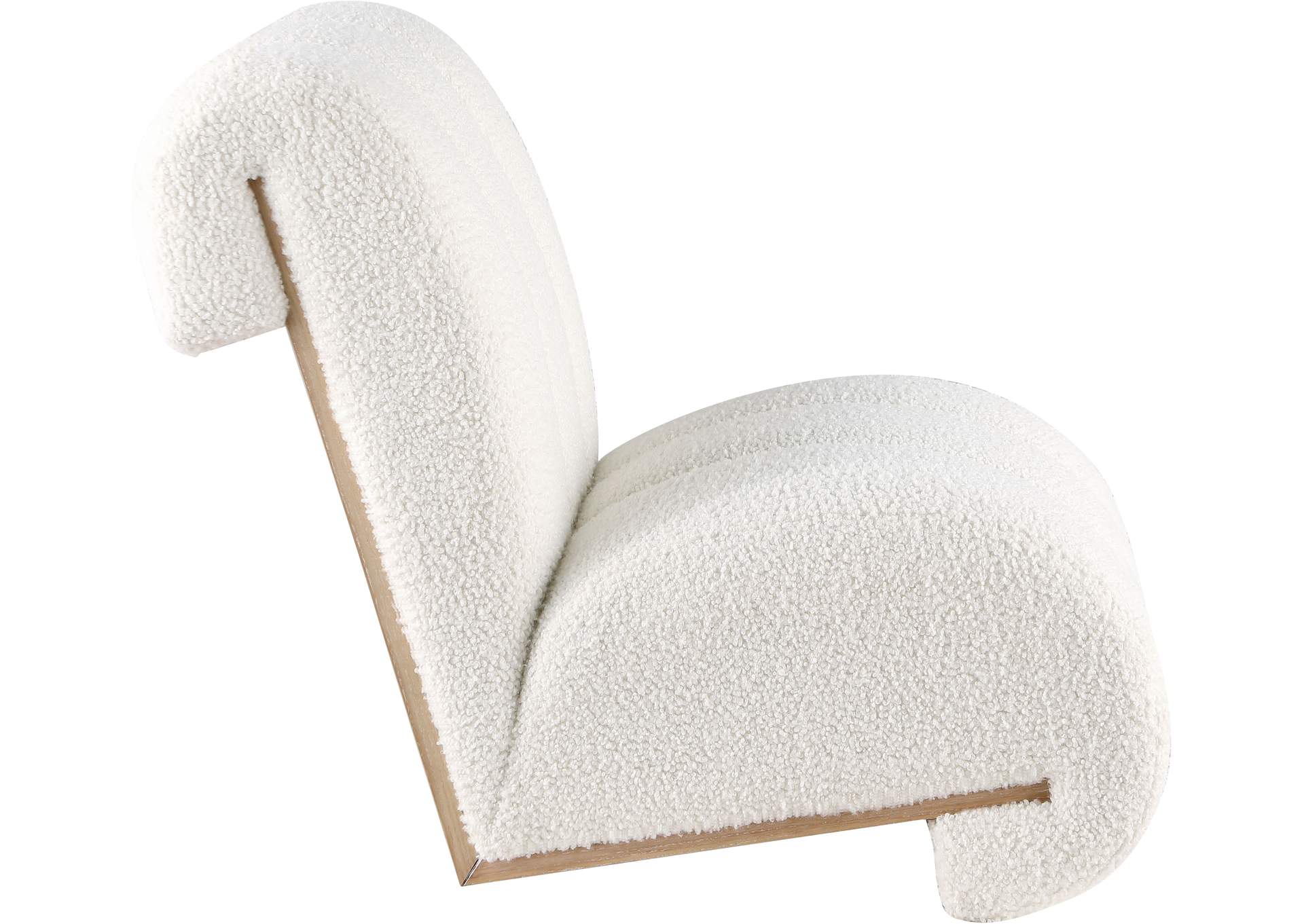 Swoon Cream Faux Sheepskin Accent Chair,Meridian Furniture