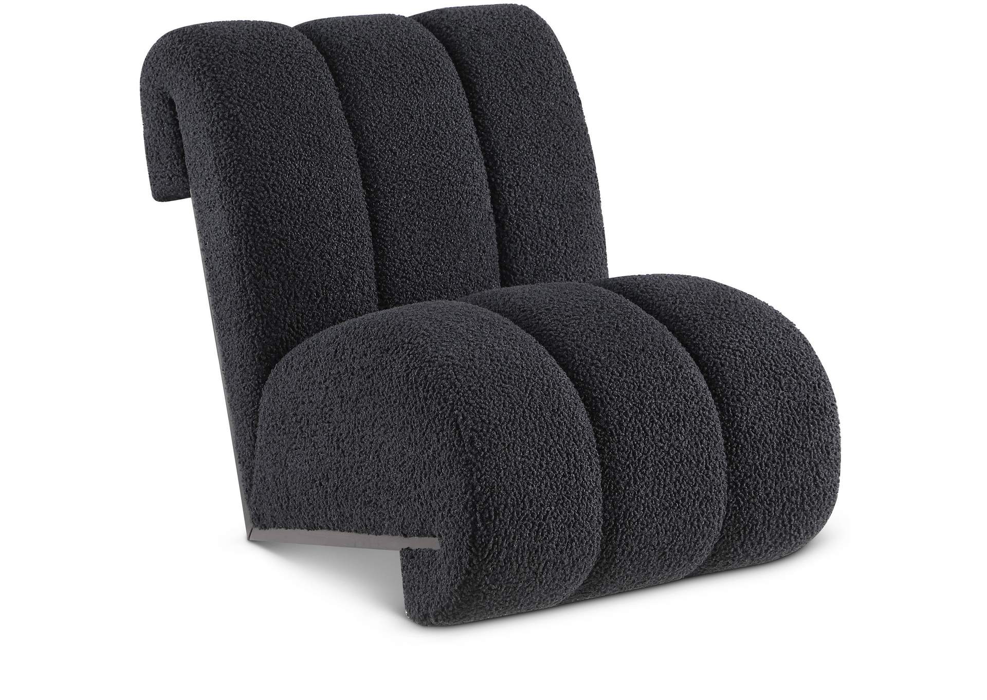 Swoon Black Faux Sheepskin Accent Chair,Meridian Furniture