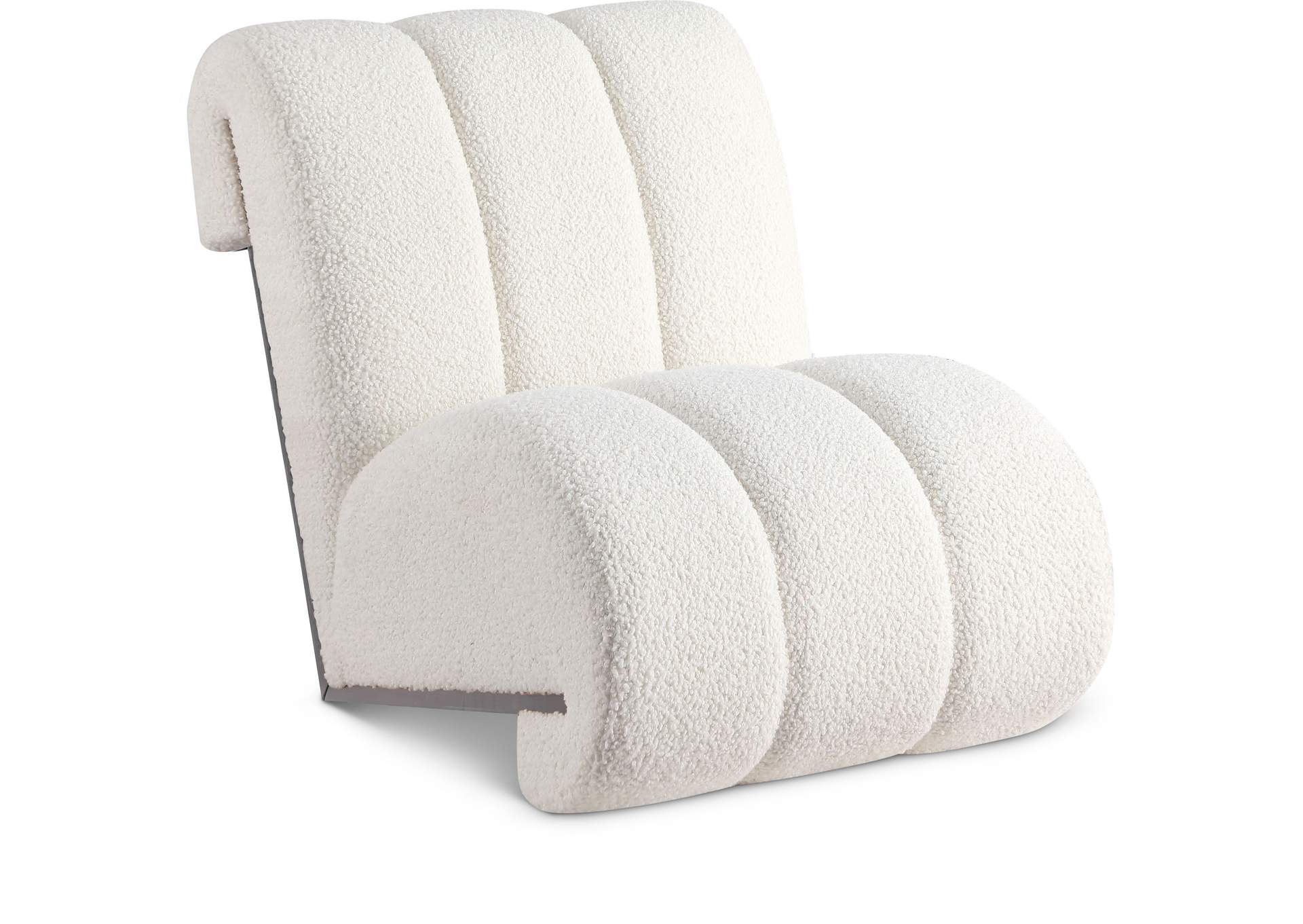 Swoon Cream Faux Sheepskin Accent Chair,Meridian Furniture