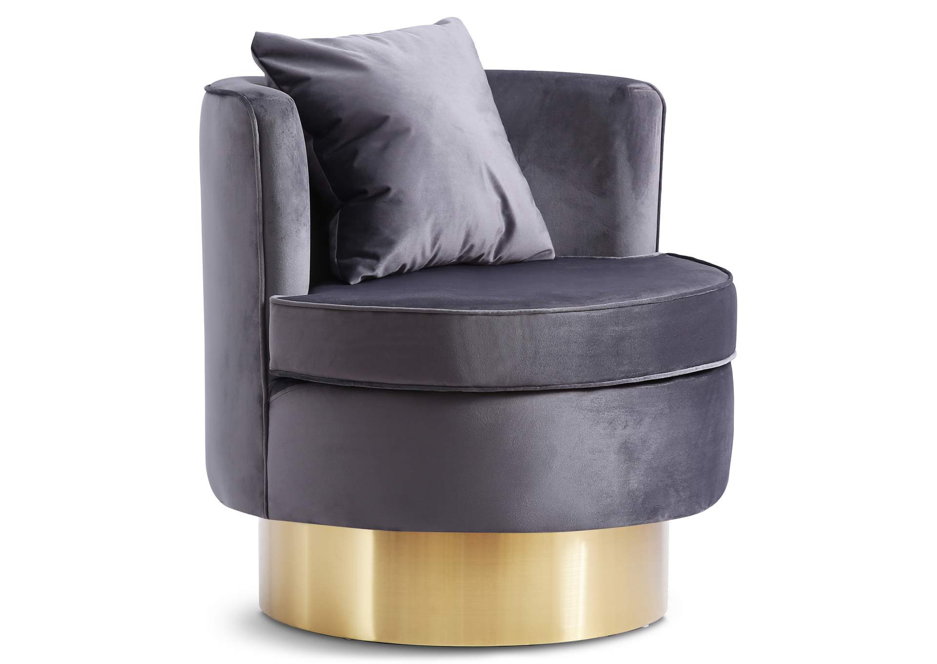 Kendra Grey Velvet Accent Chair,Meridian Furniture