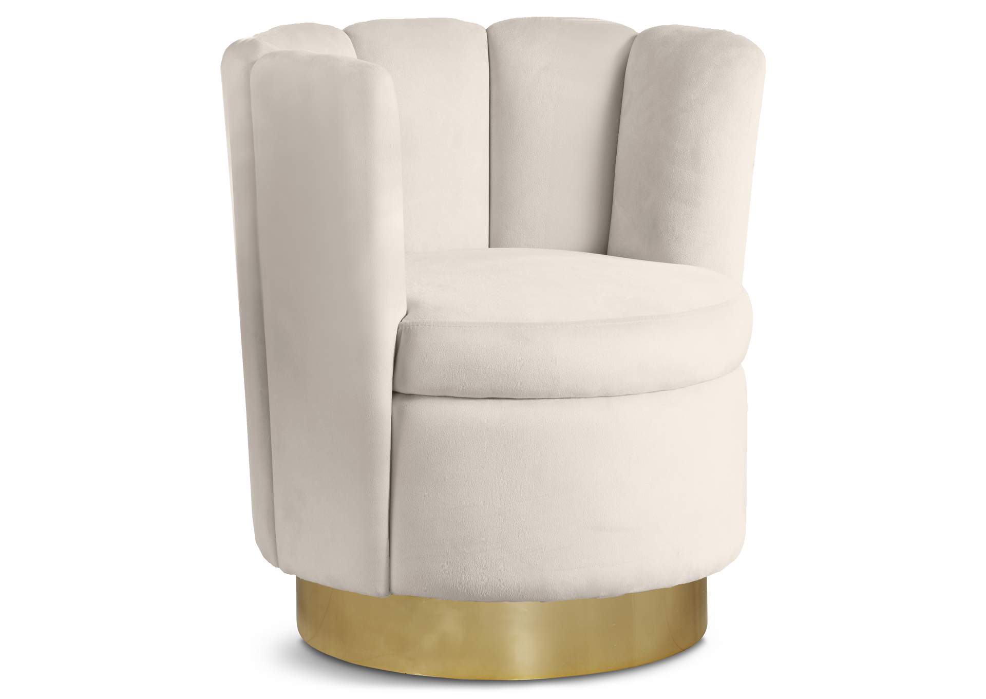 Lily Cream Velvet Accent Chair,Meridian Furniture