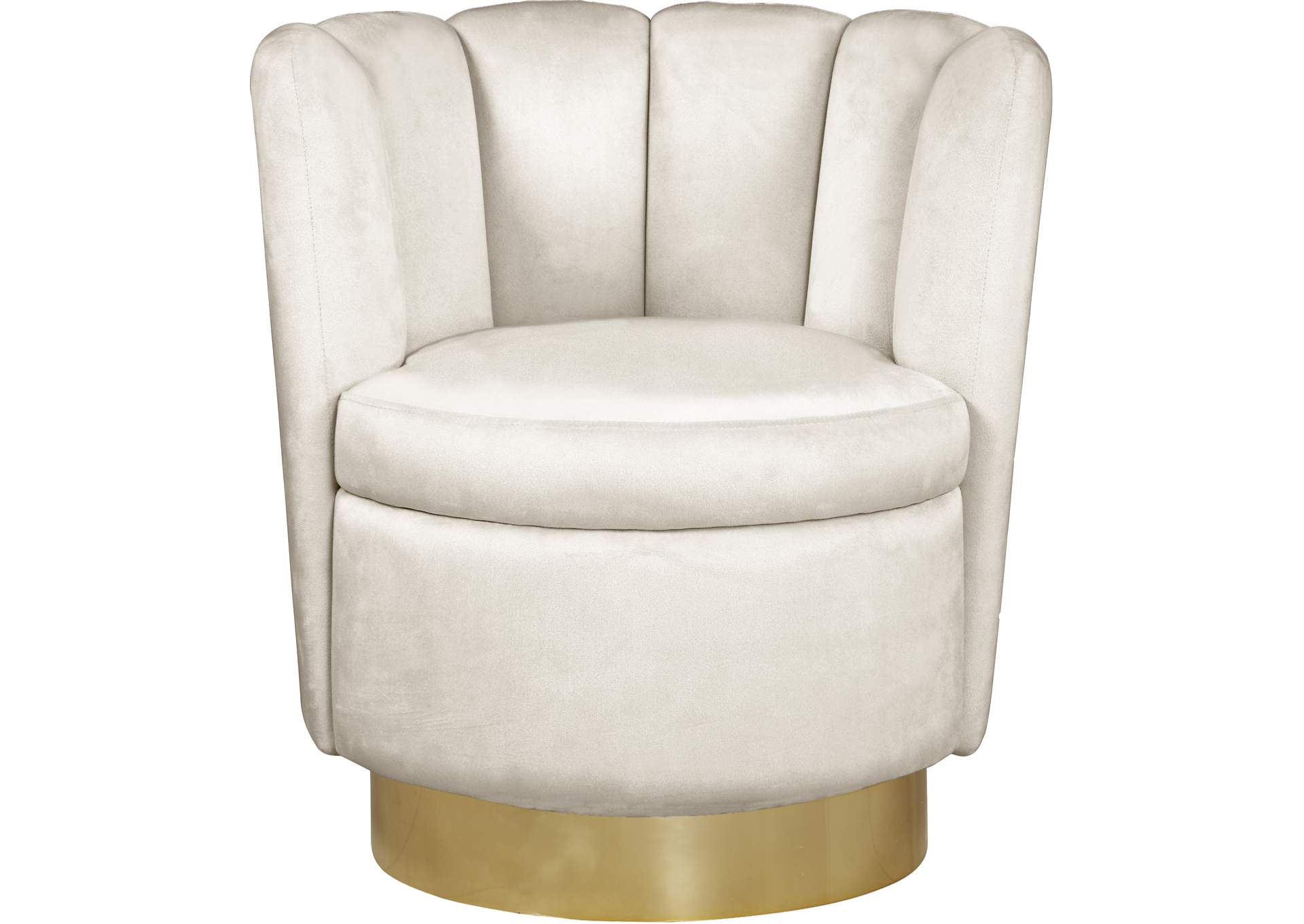 Lily Cream Velvet Accent Chair,Meridian Furniture