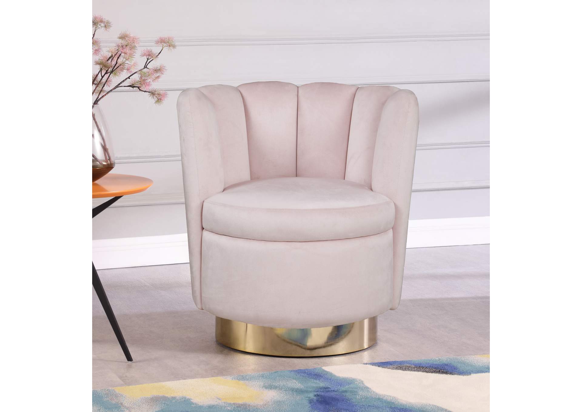 Lily Pink Velvet Accent Chair,Meridian Furniture