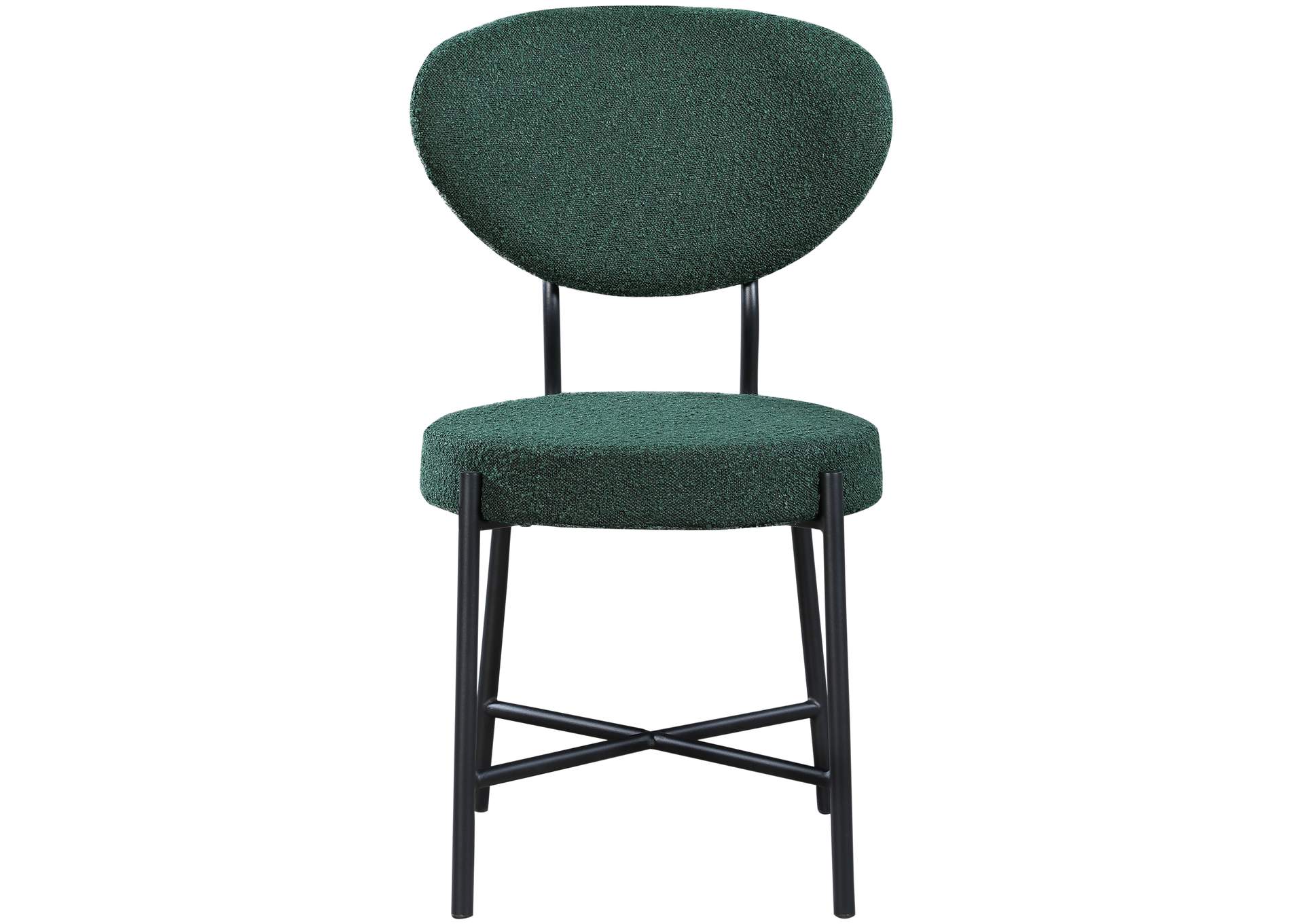 Allure Green Boucle Fabric Dining Chair Set of 2,Meridian Furniture