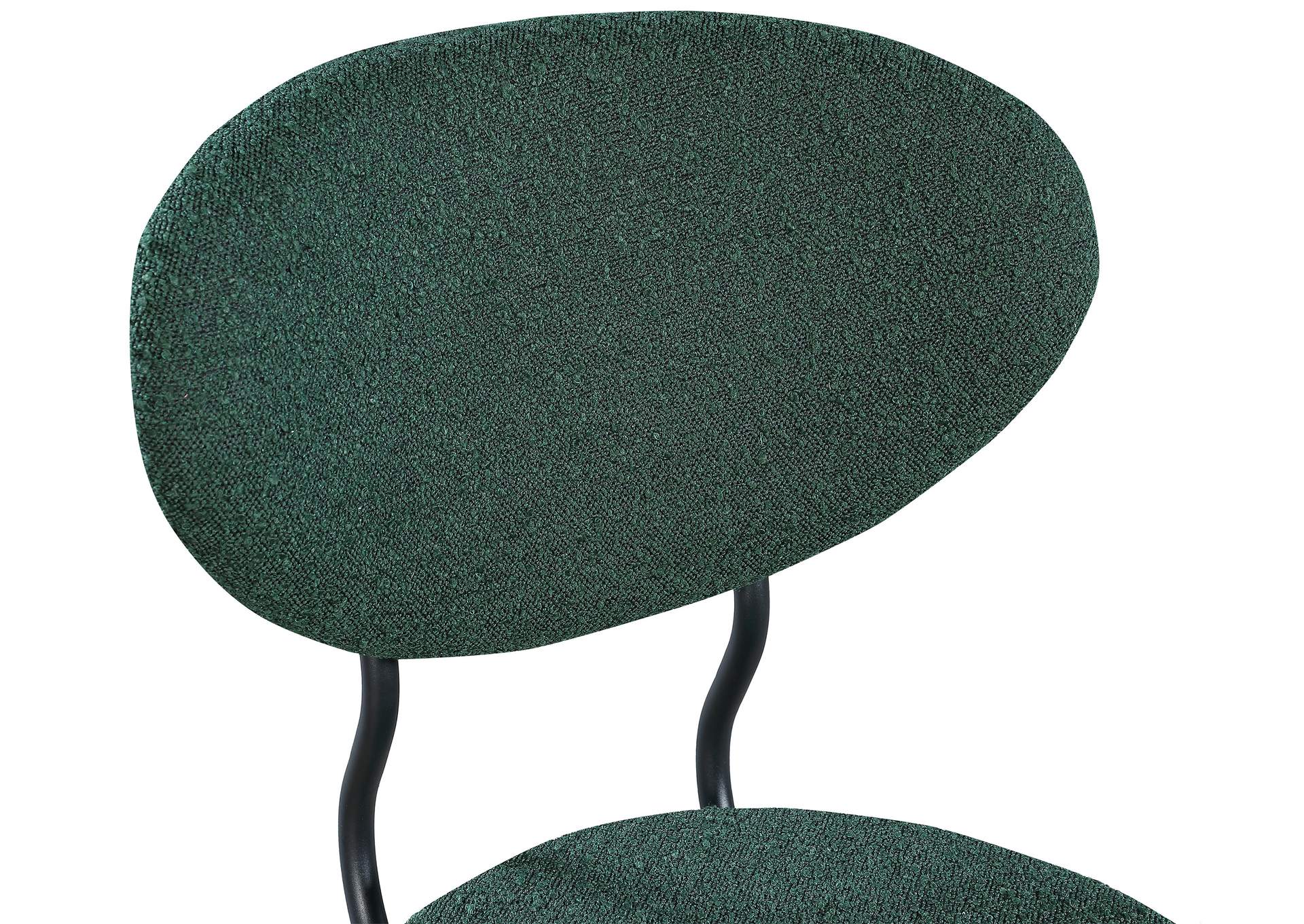 Allure Green Boucle Fabric Dining Chair Set of 2,Meridian Furniture