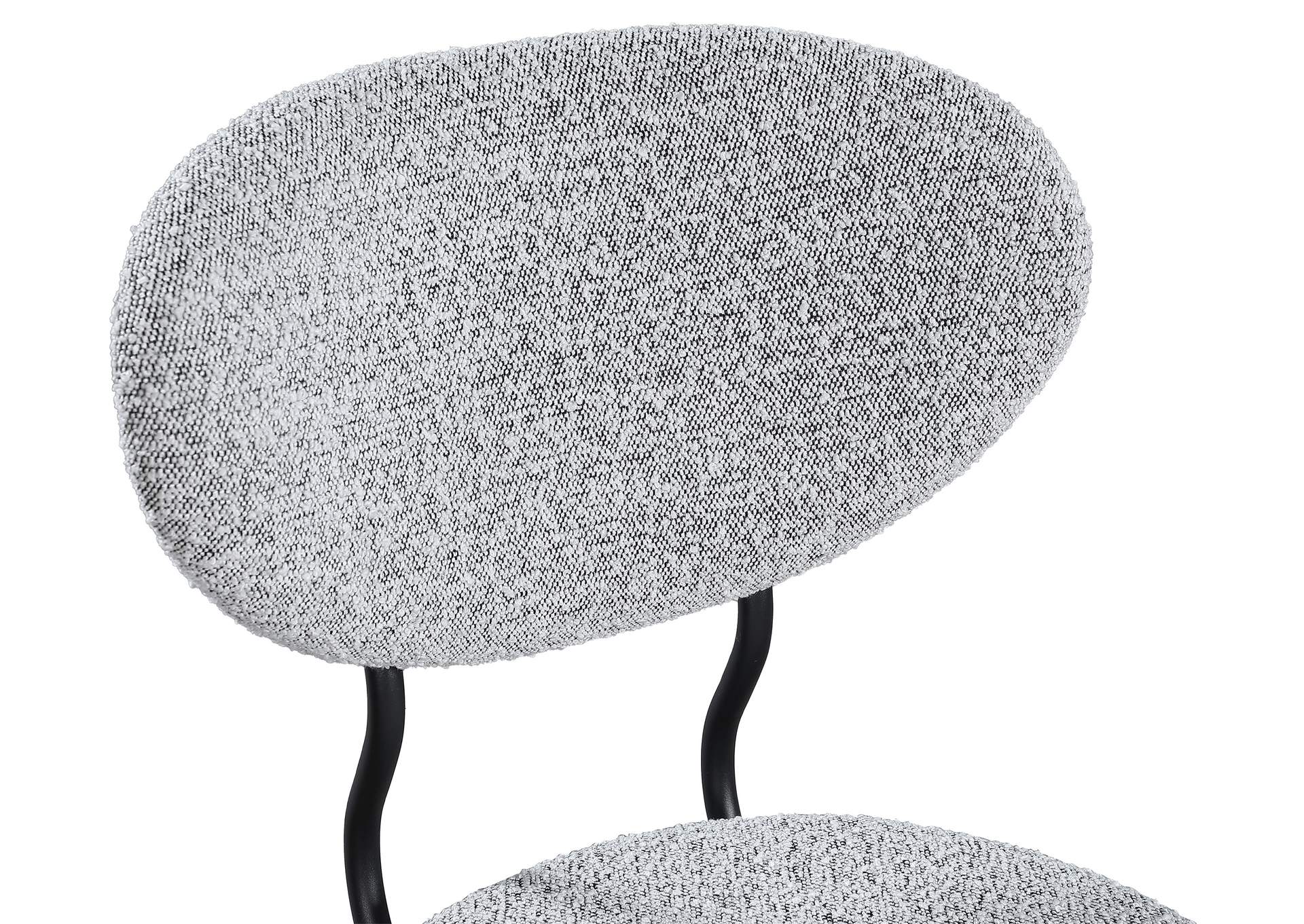 Allure Grey Boucle Fabric Dining Chair Set of 2,Meridian Furniture