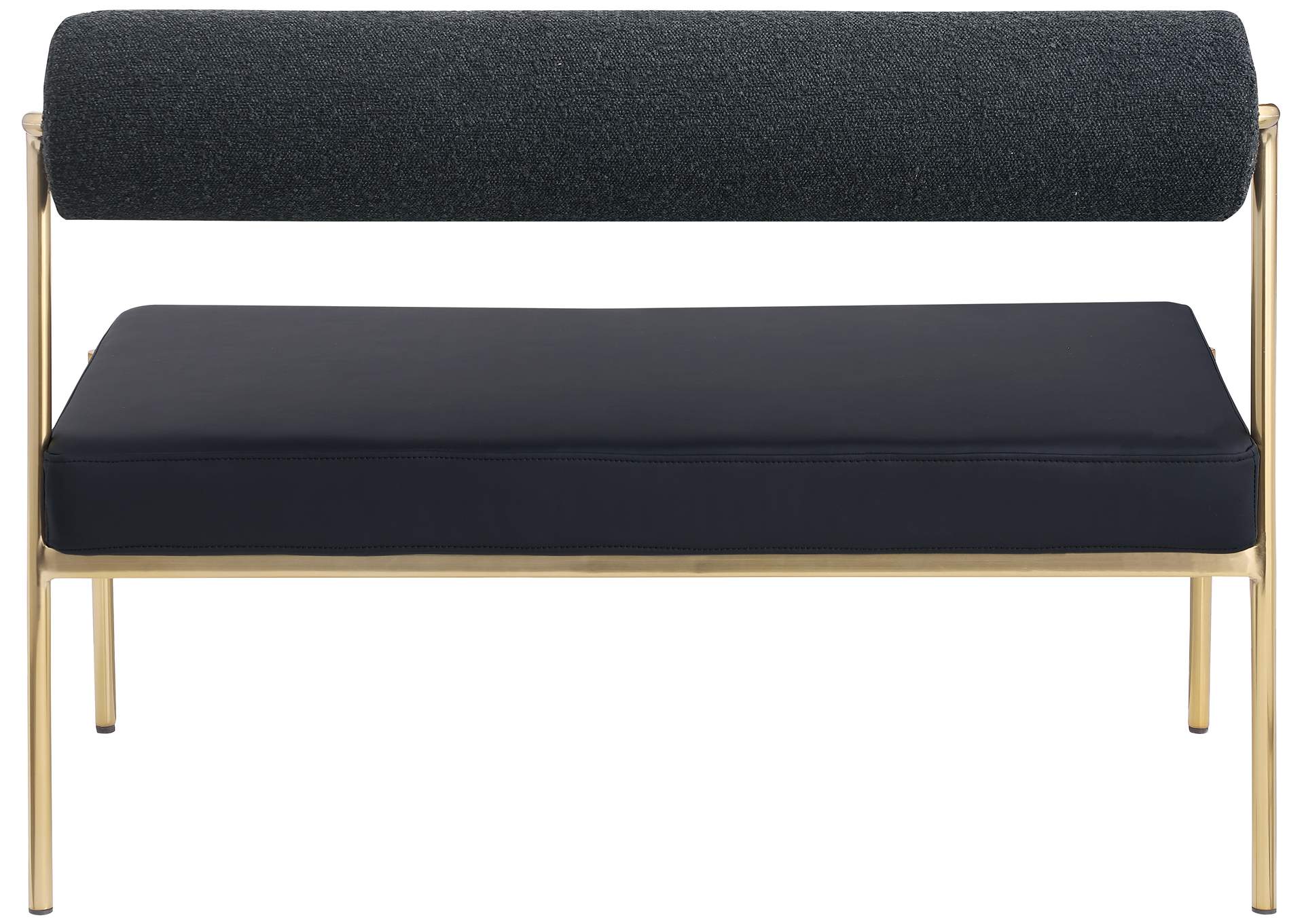 Carly Black Faux Leather Bench,Meridian Furniture
