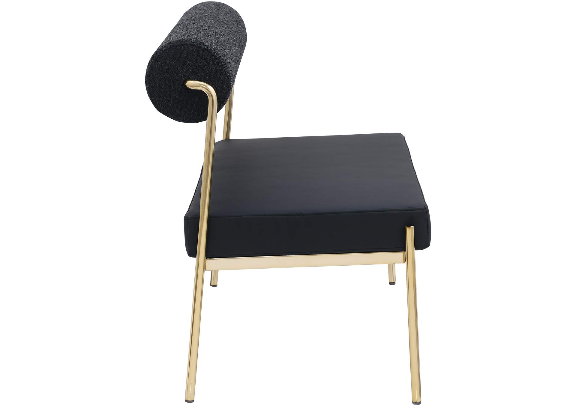 Carly Black Faux Leather Bench,Meridian Furniture