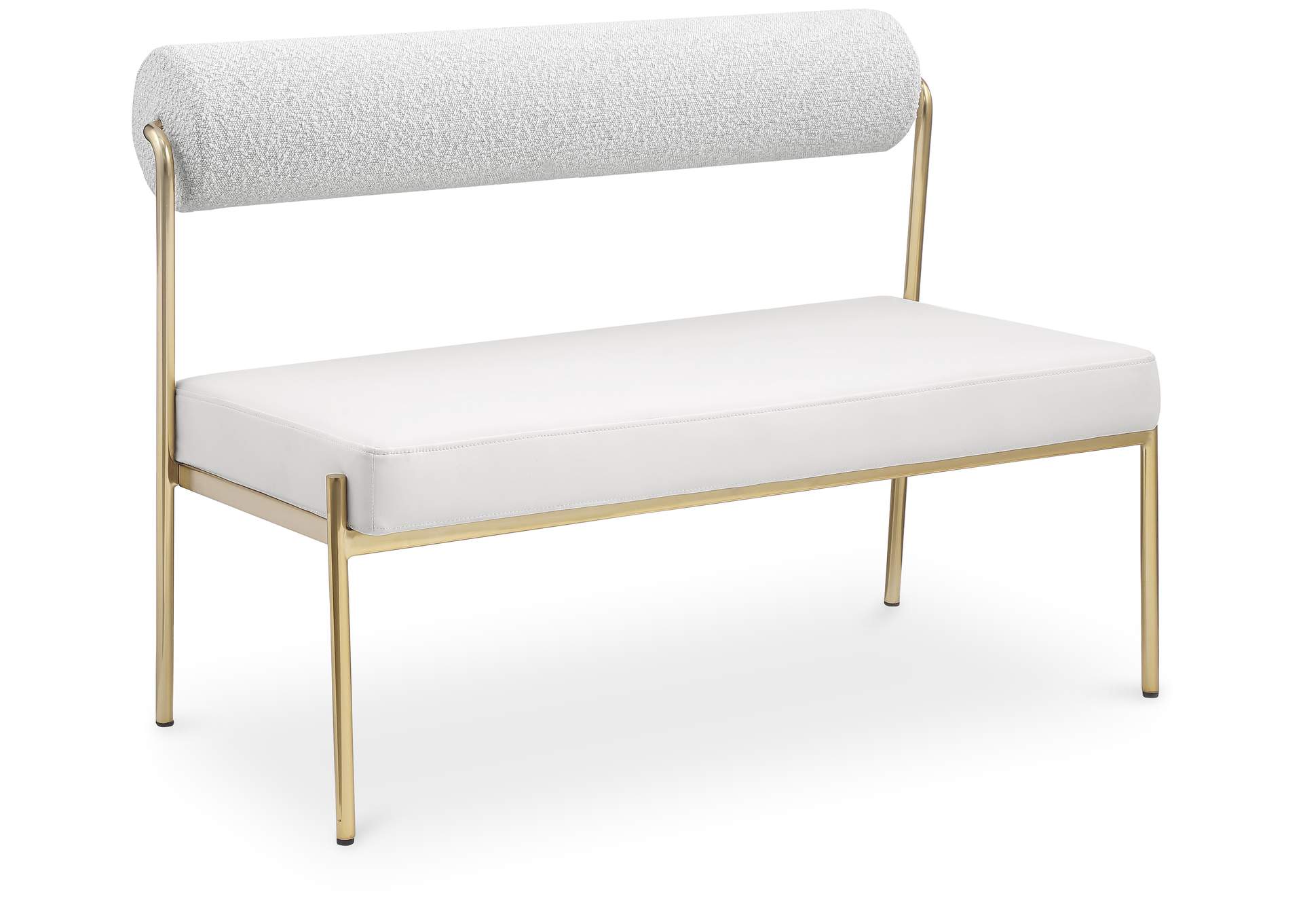 Carly Cream Faux Leather Bench,Meridian Furniture