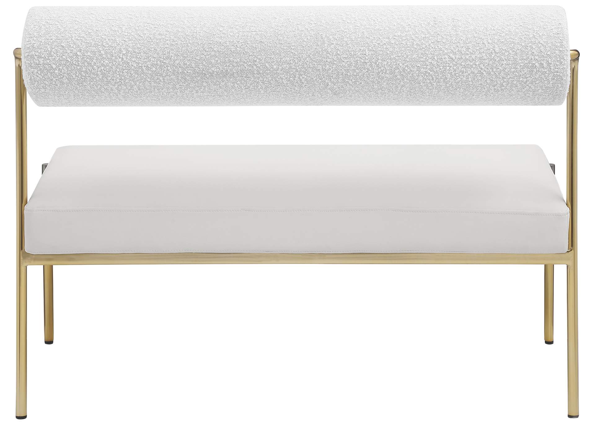 Carly Cream Faux Leather Bench,Meridian Furniture