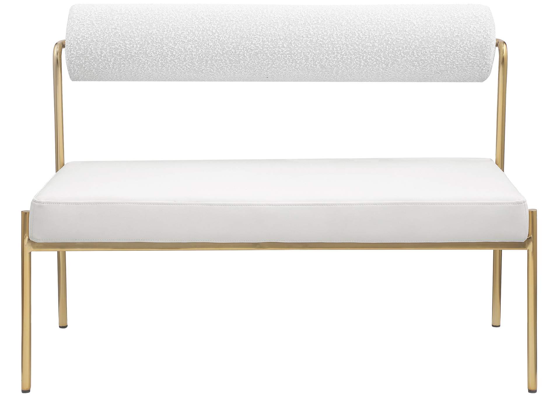 Carly Cream Faux Leather Bench,Meridian Furniture