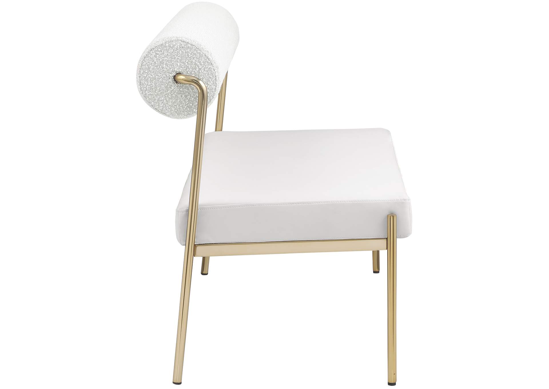 Carly Cream Faux Leather Bench,Meridian Furniture