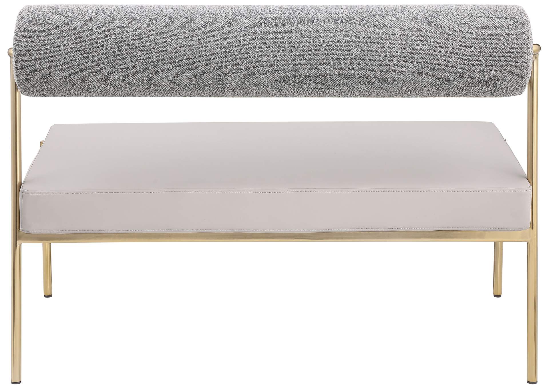 Carly Taupe Faux Leather Bench,Meridian Furniture