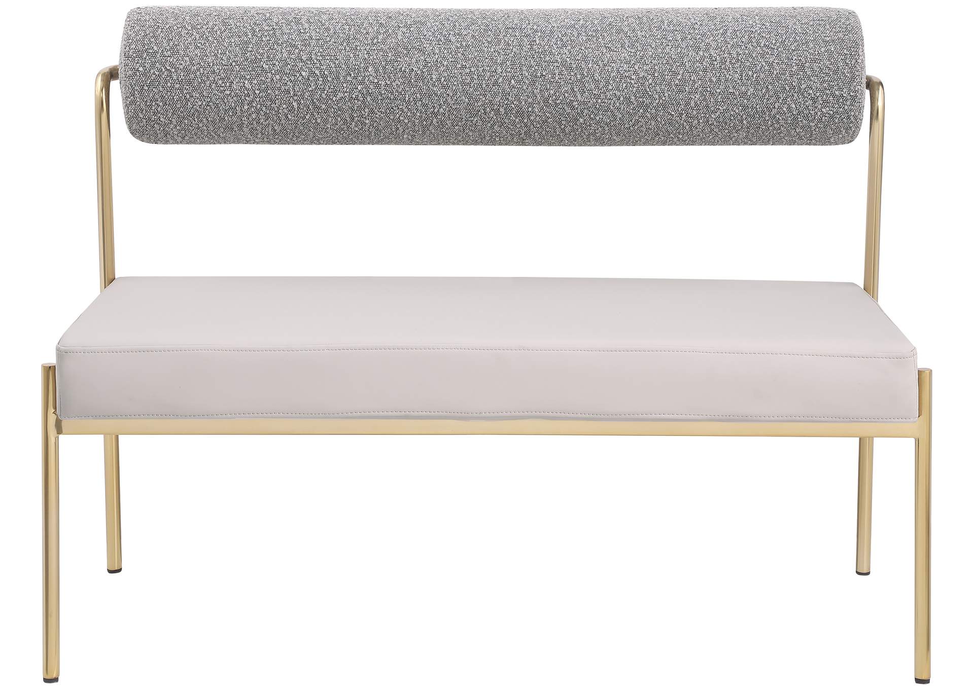 Carly Taupe Faux Leather Bench,Meridian Furniture