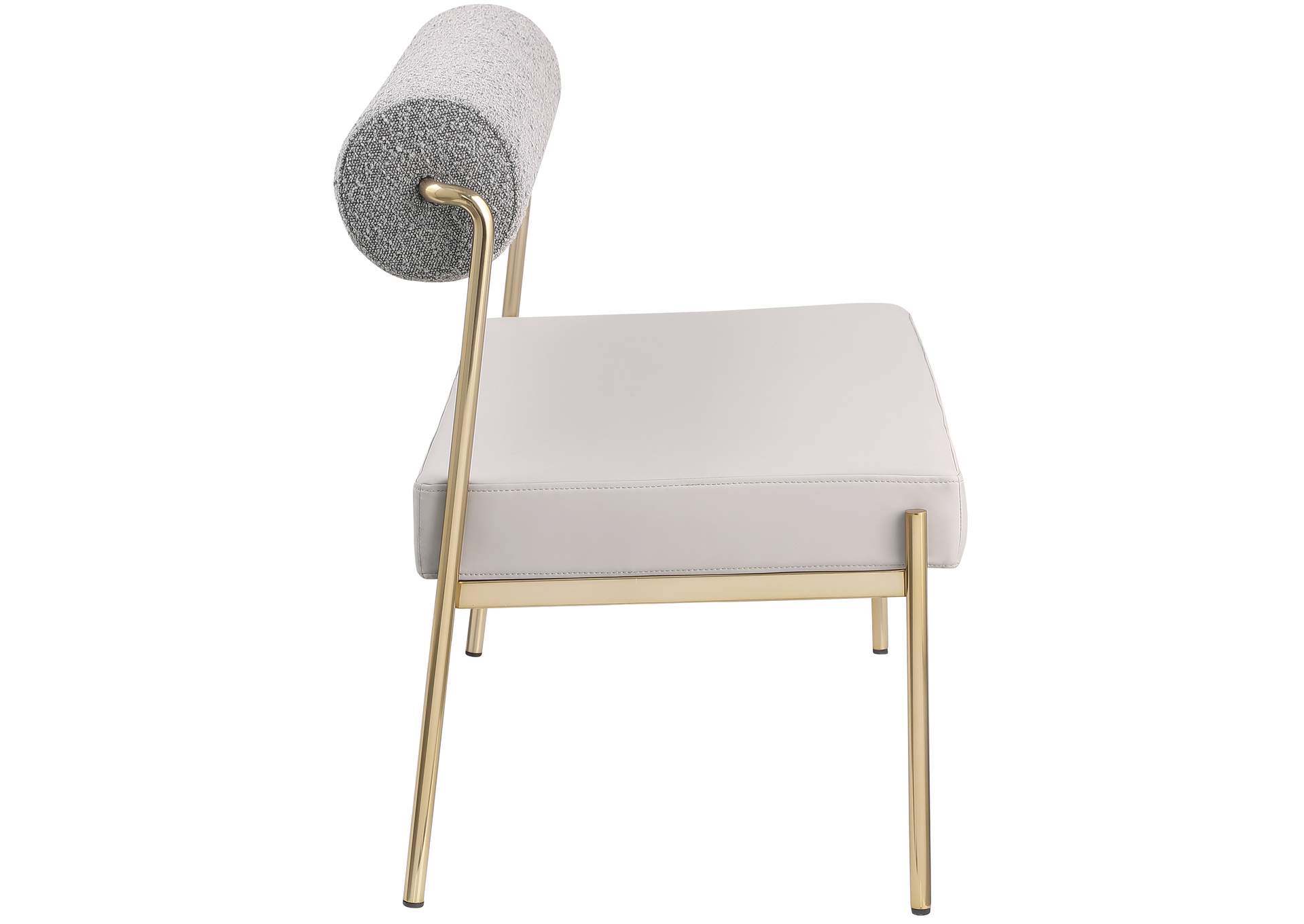 Carly Taupe Faux Leather Bench,Meridian Furniture