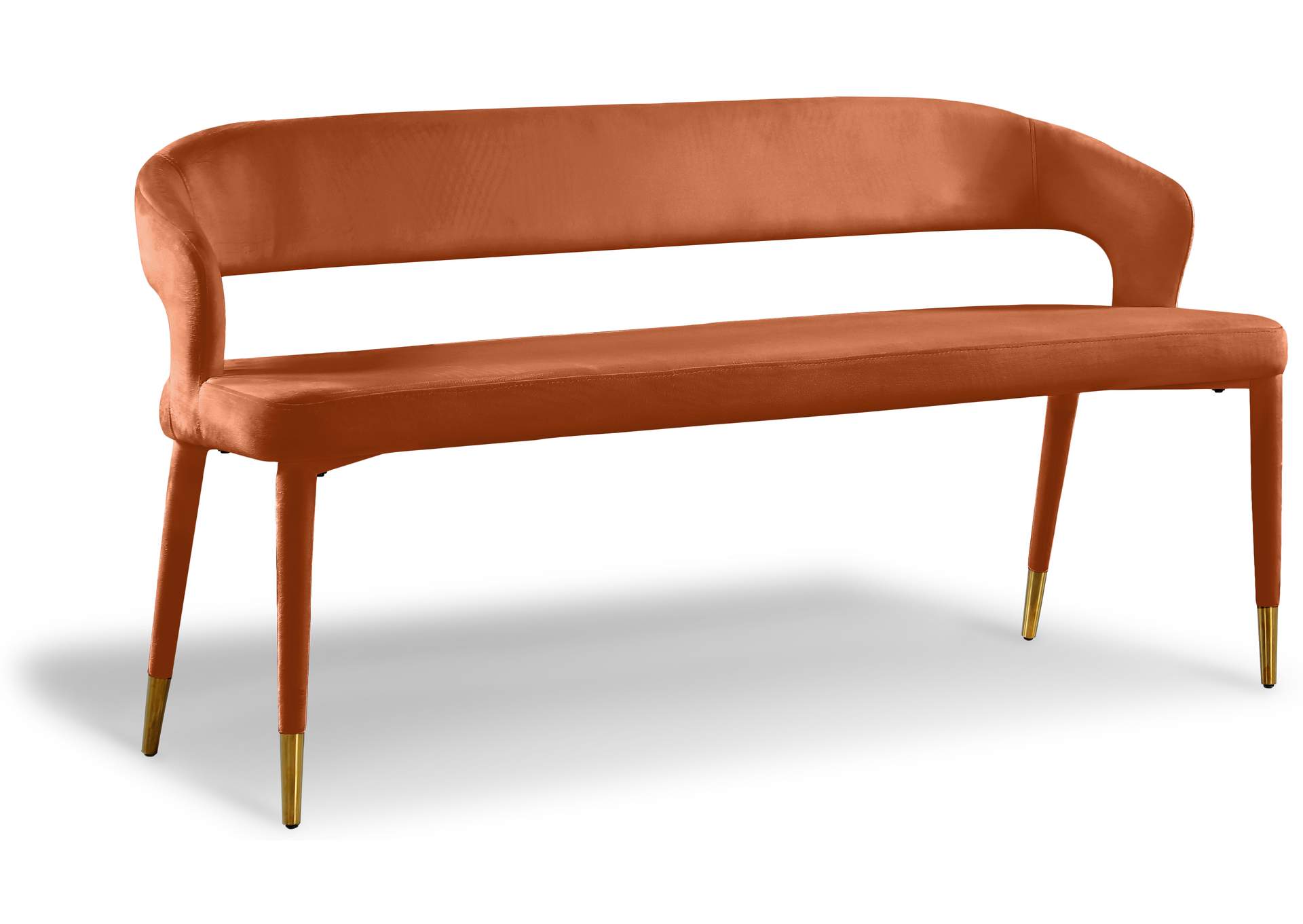 Destiny Cognac Velvet Bench,Meridian Furniture