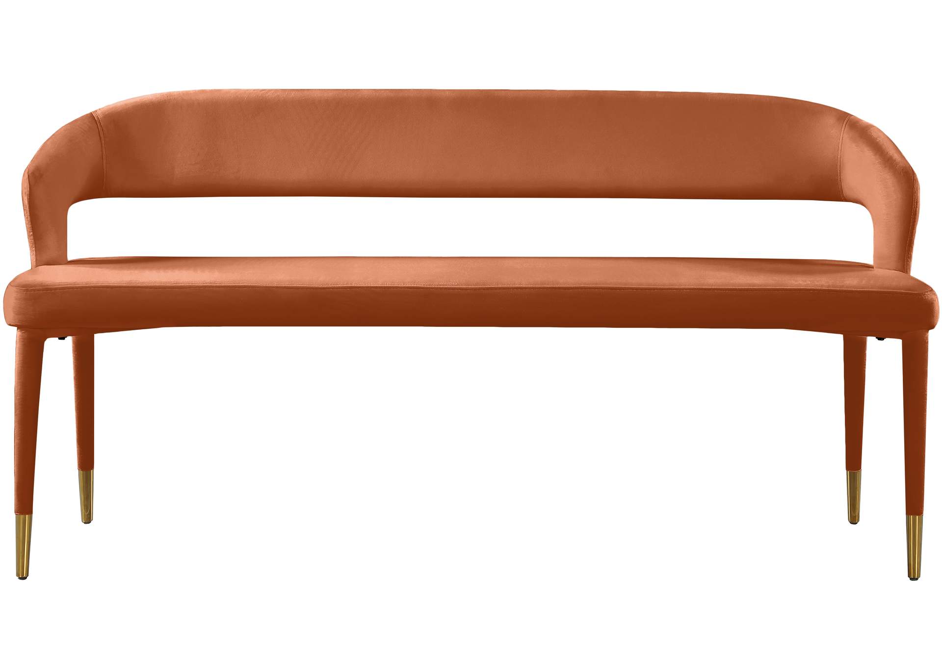 Destiny Cognac Velvet Bench,Meridian Furniture