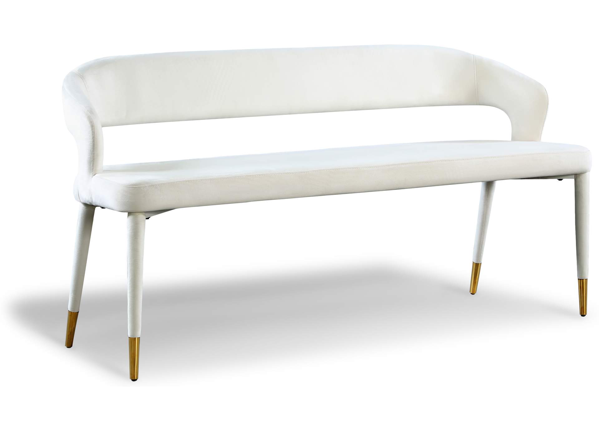 Destiny Cream Velvet Bench,Meridian Furniture