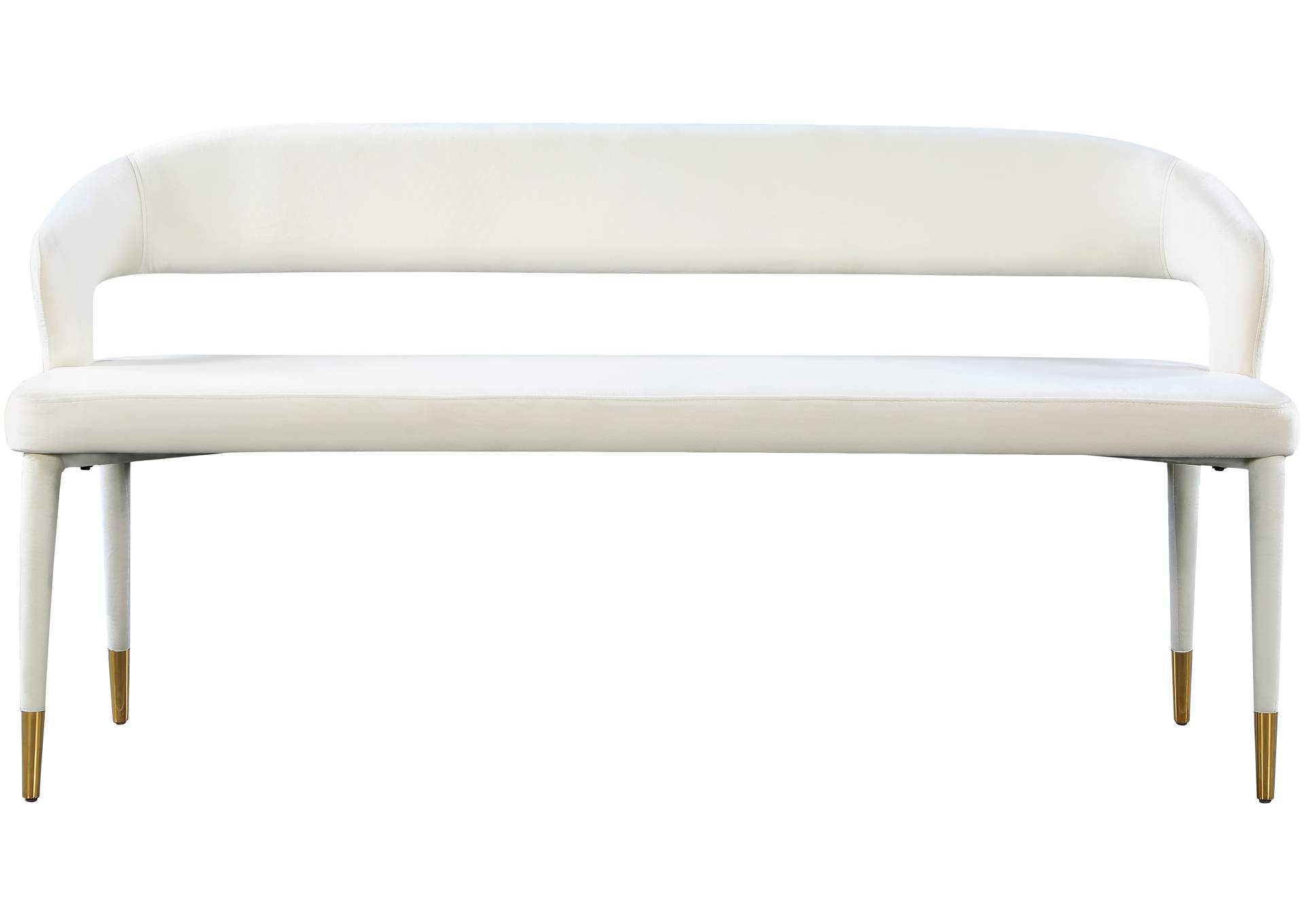 Destiny Cream Velvet Bench,Meridian Furniture