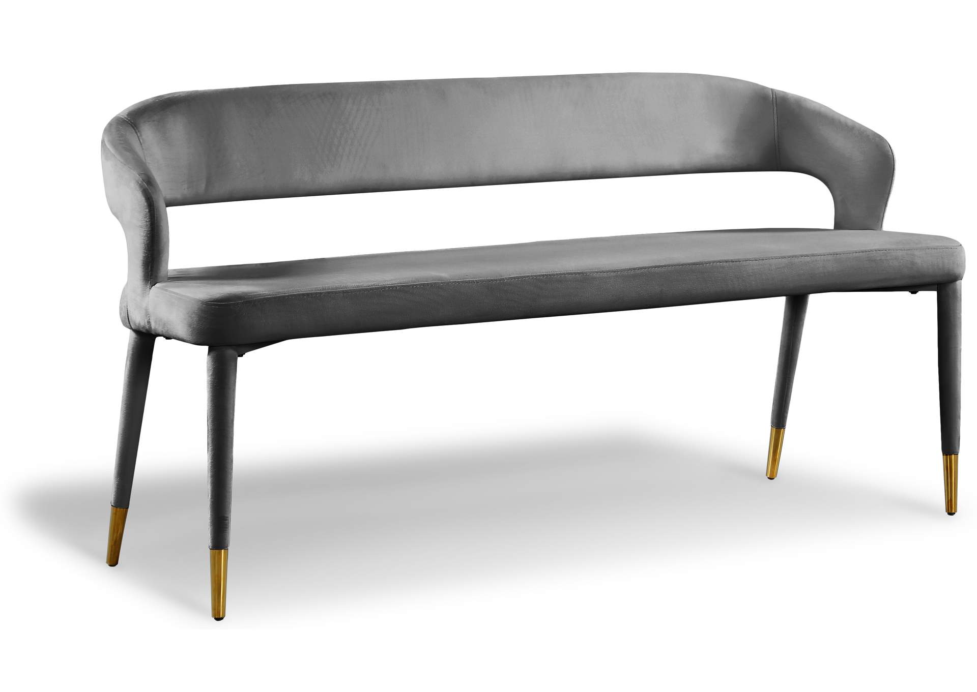 Destiny Grey Velvet Bench,Meridian Furniture