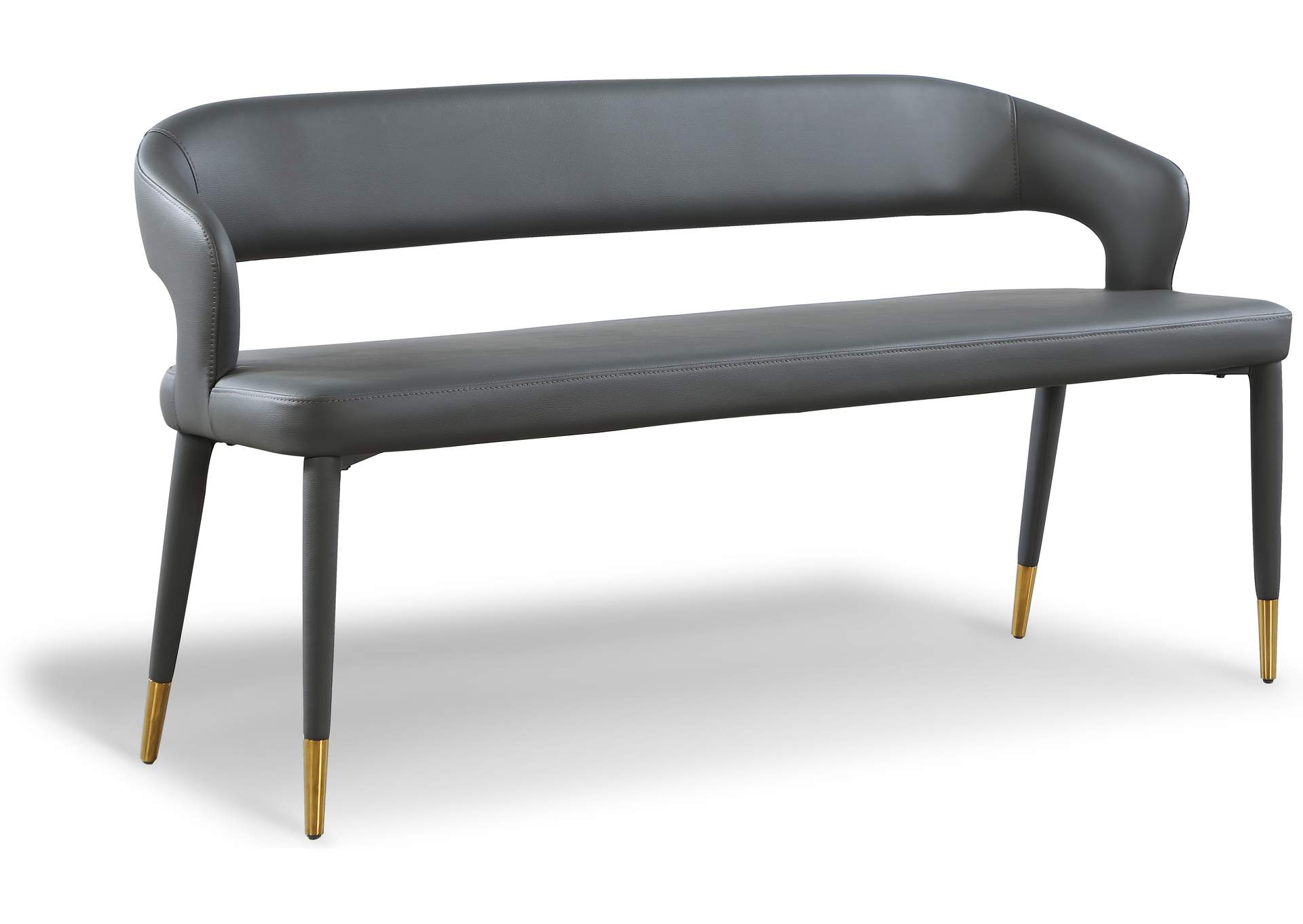 Destiny Grey Faux Leather Bench,Meridian Furniture