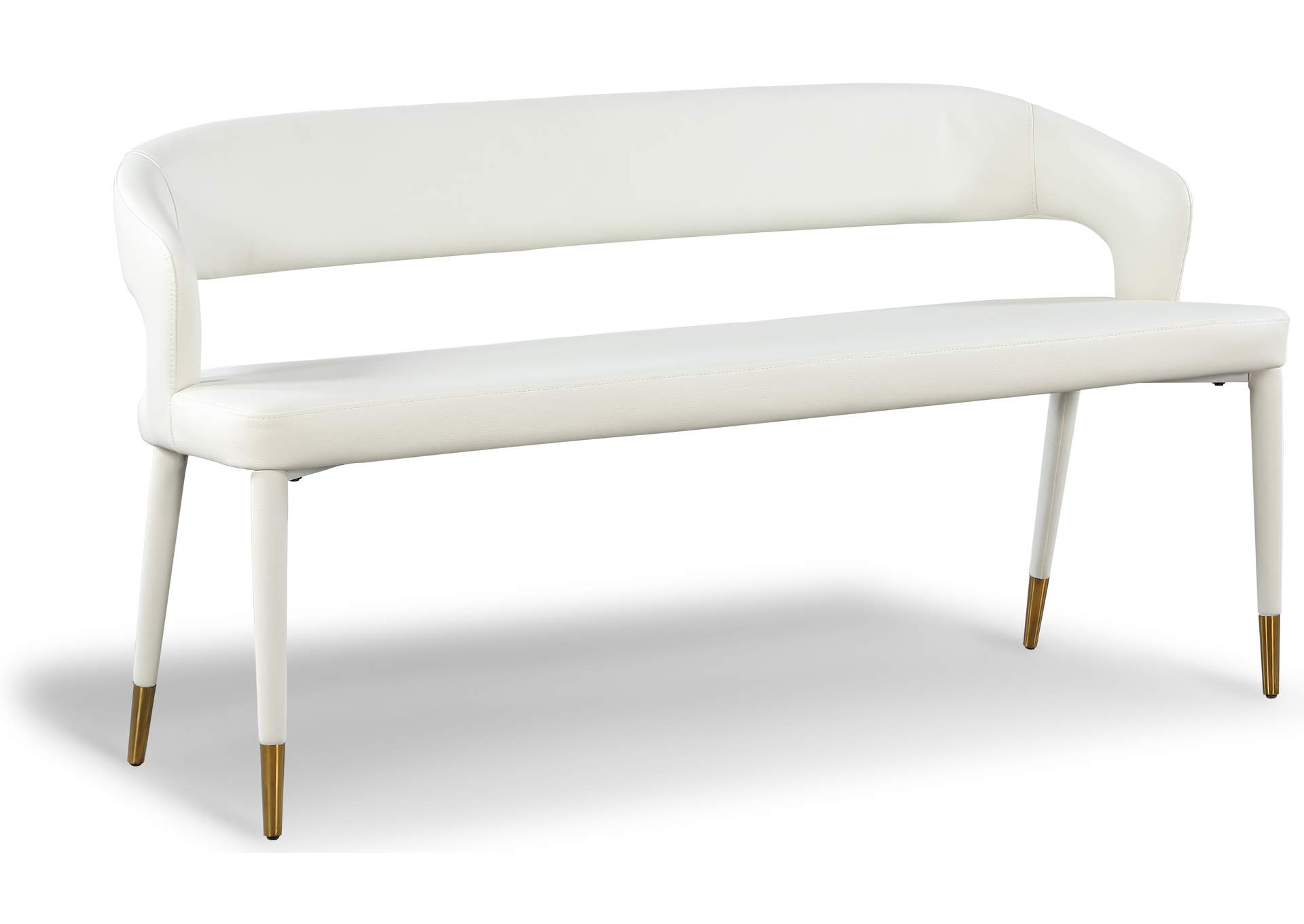 Destiny White Faux Leather Bench,Meridian Furniture