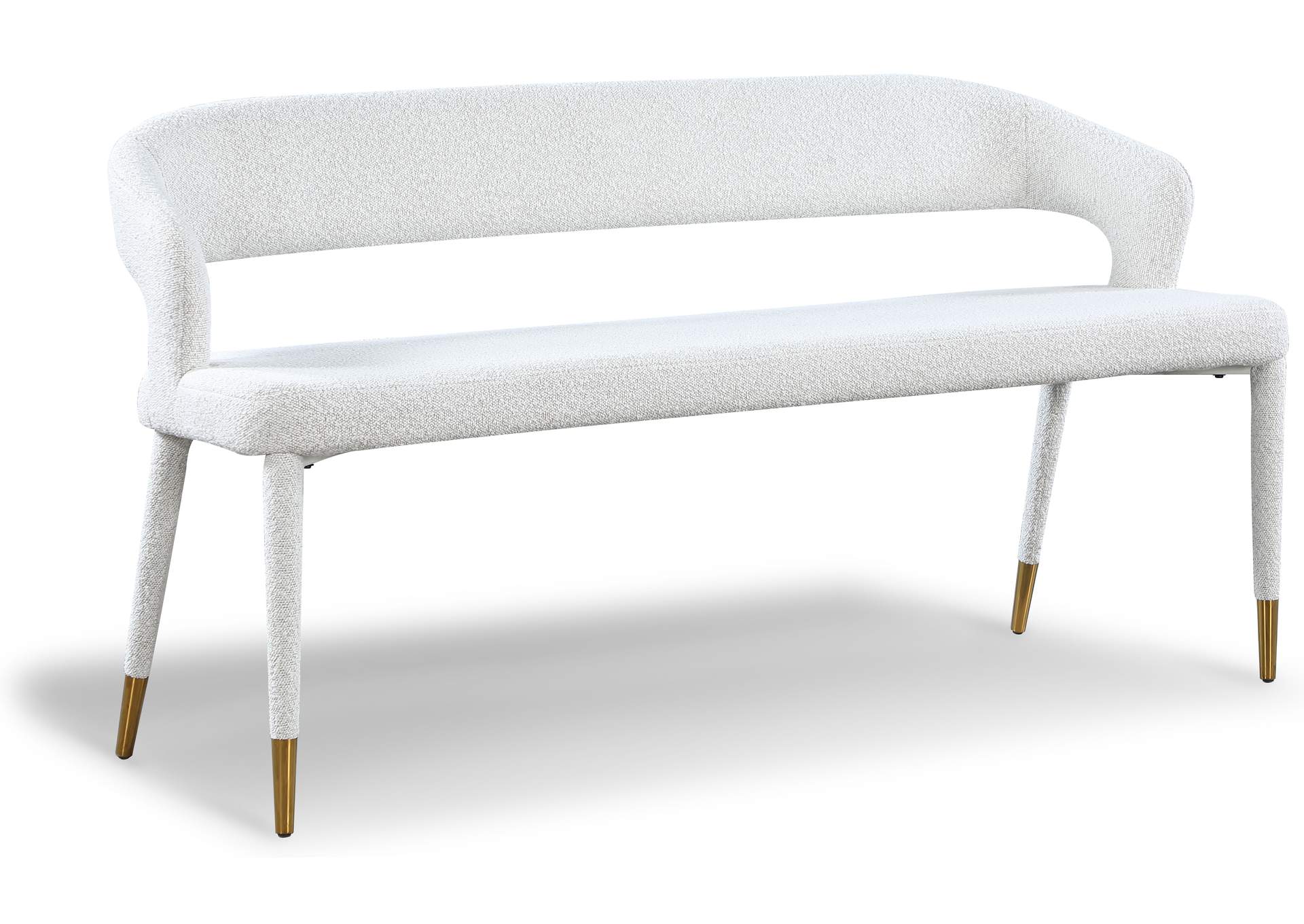 Destiny Cream Boucle Fabric Bench,Meridian Furniture