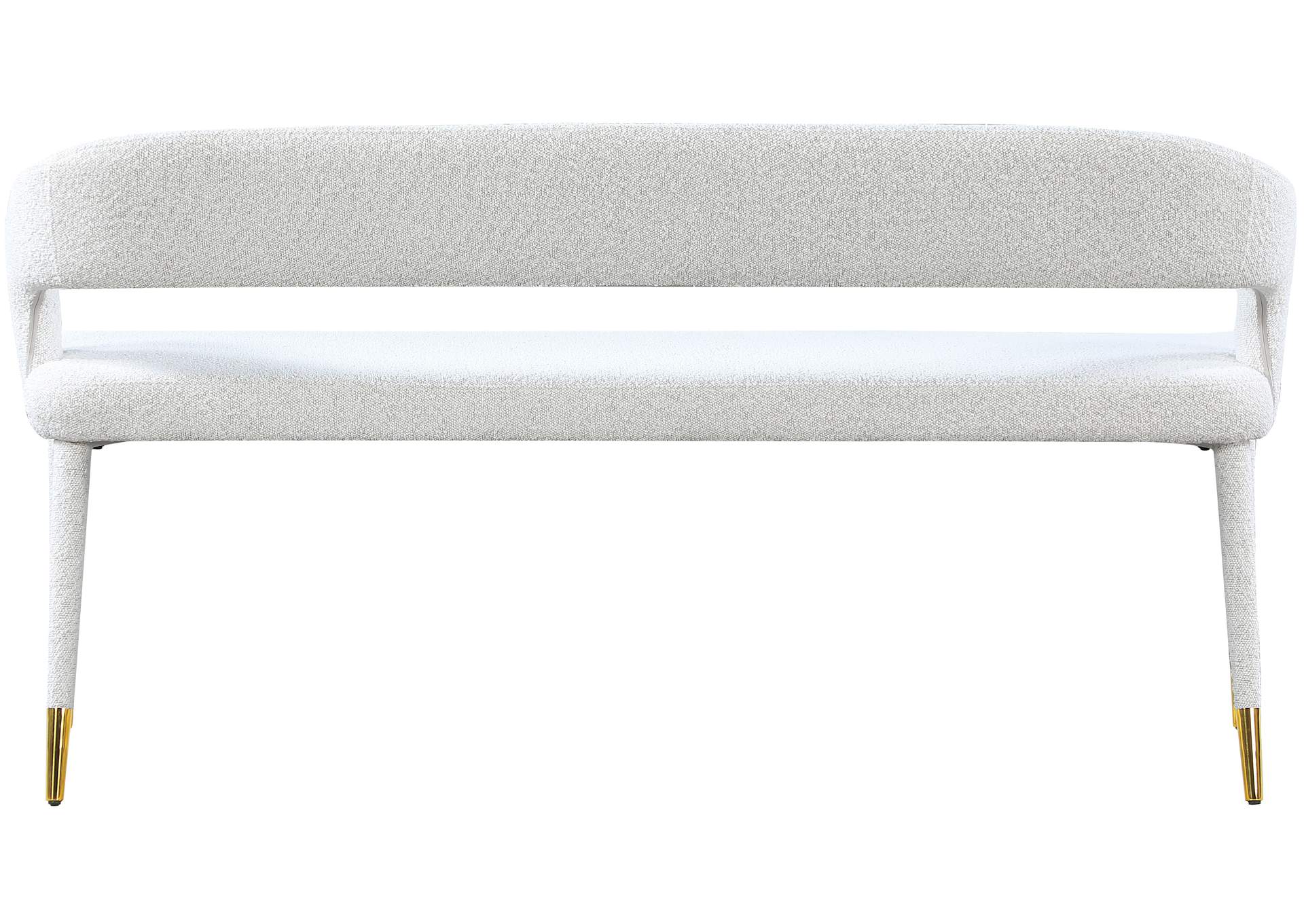 Destiny Cream Boucle Fabric Bench,Meridian Furniture