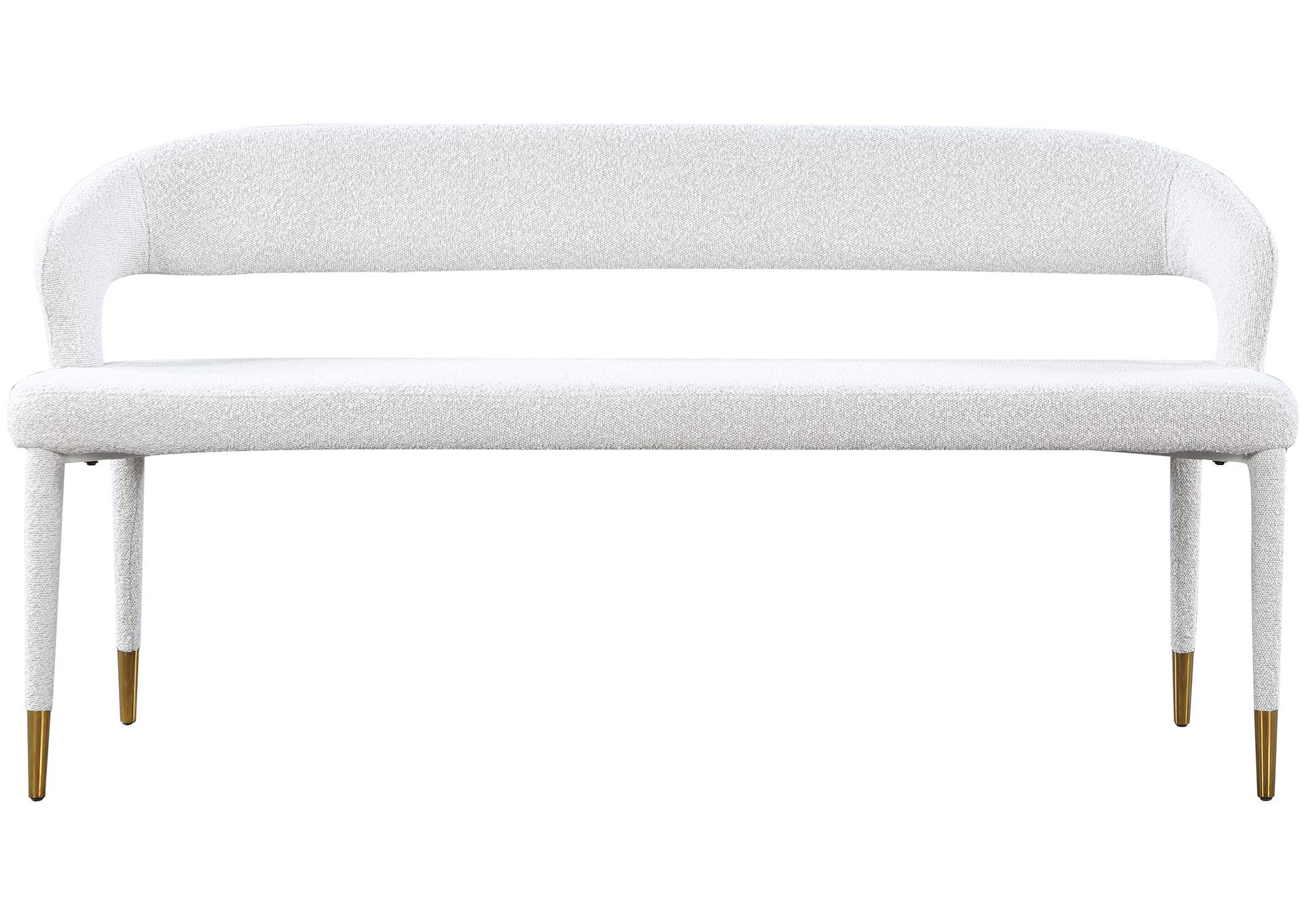 Destiny Cream Boucle Fabric Bench,Meridian Furniture