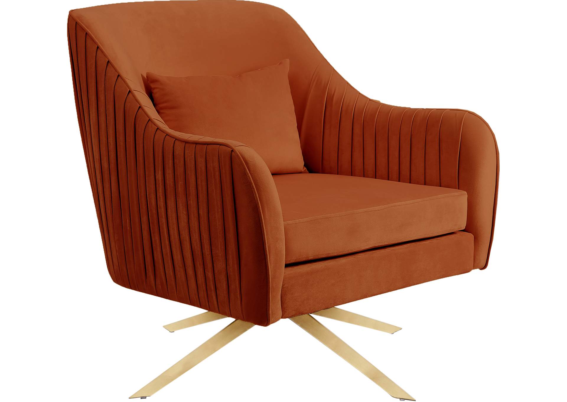 Paloma Cognac Velvet Accent Chair,Meridian Furniture